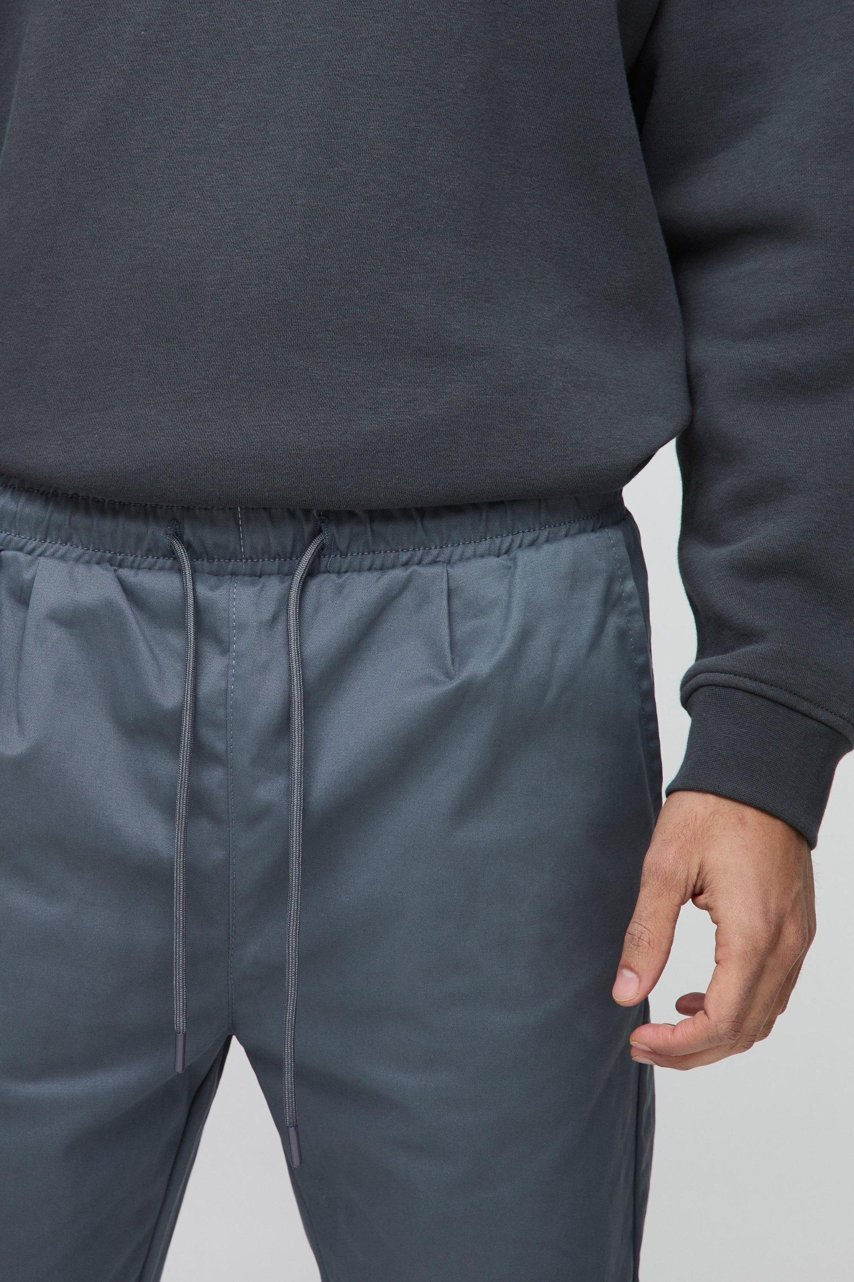 Elasticated Waist Slim Soft Twill Cuffed Pants | boohooMAN USA Product Image