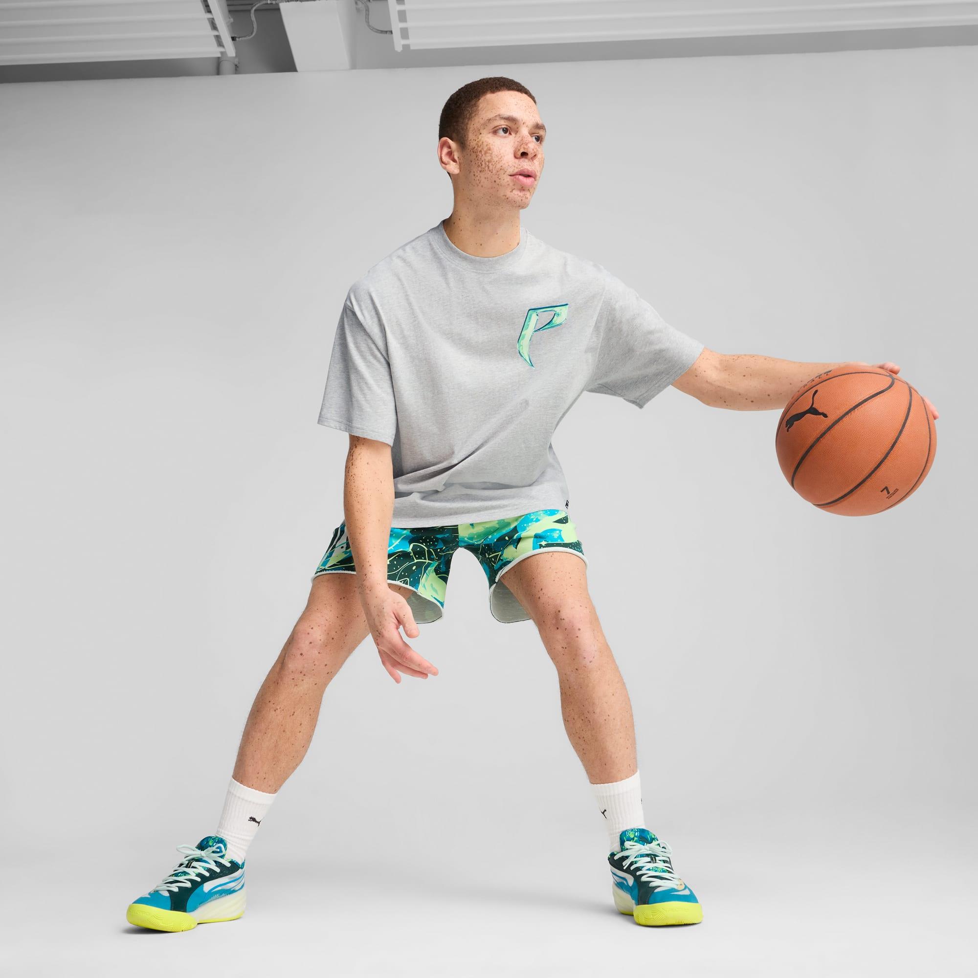 PUMA Hoop Dreamz Men's Oversized T-Shirt in Grey Product Image