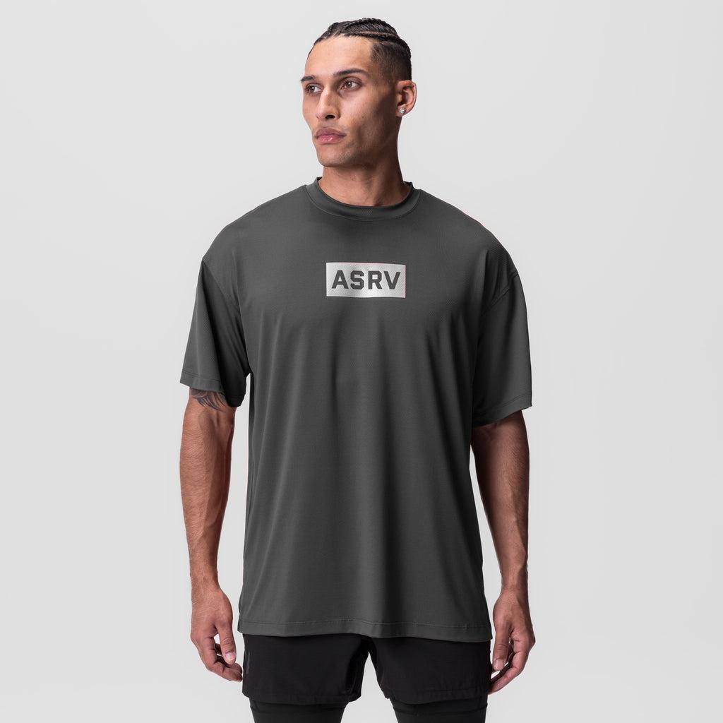 0822. AeroSilver® Oversized Tee - Space Grey "Box Logo" Product Image