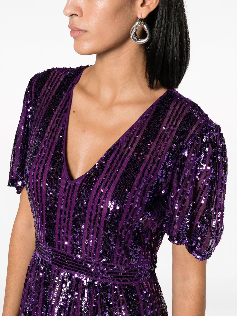 V-neck sequined minidress Product Image