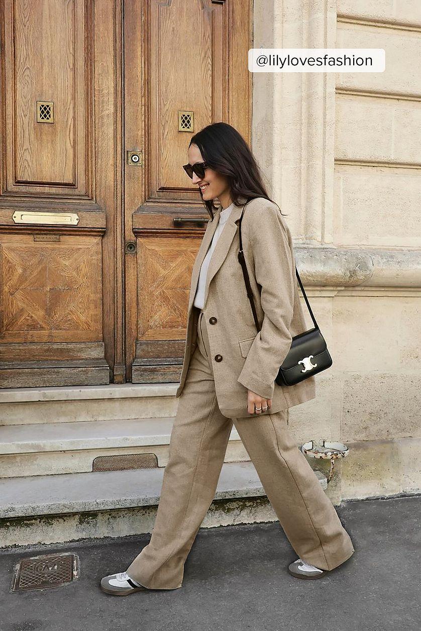 Wool Blend Herringbone Suit Pants Product Image