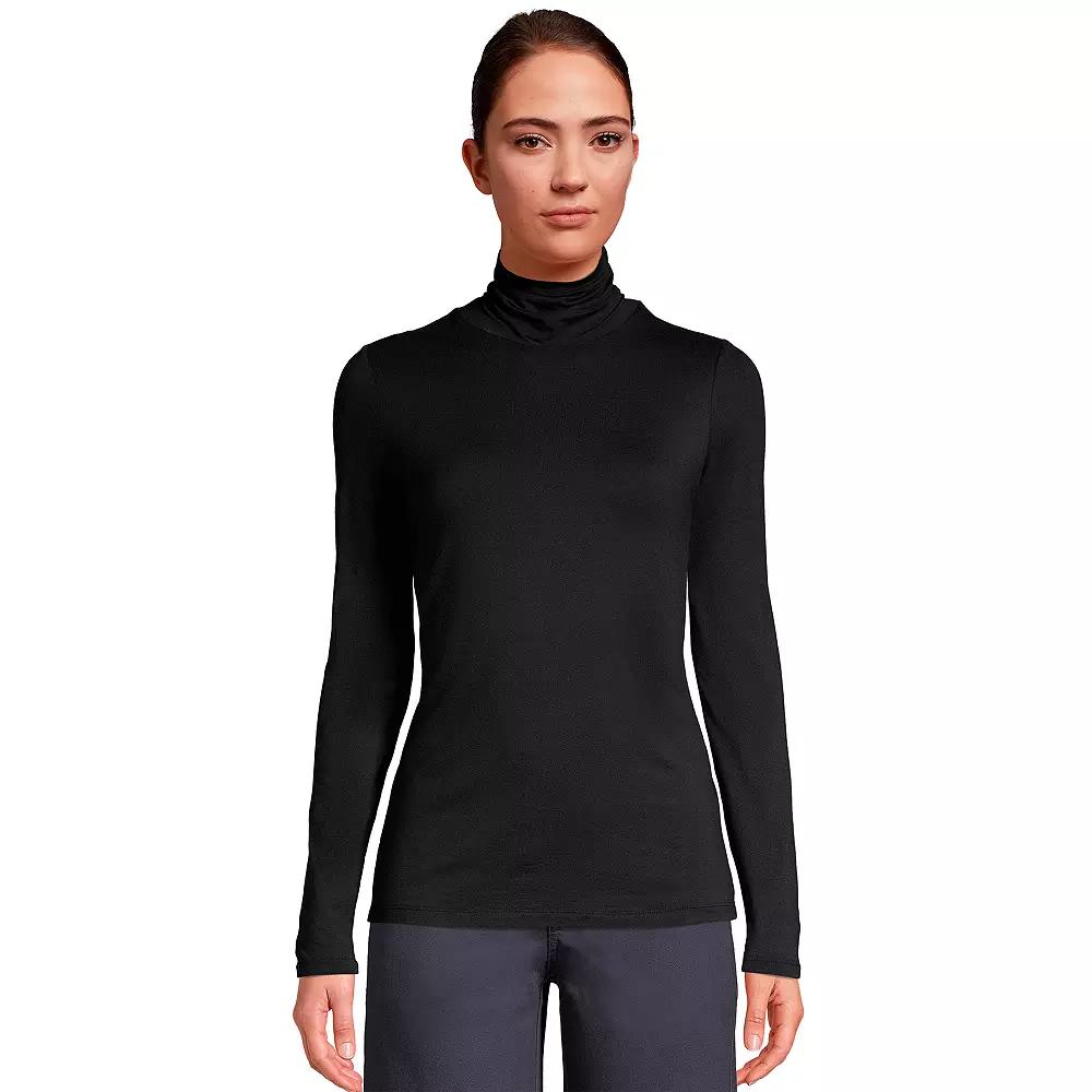 Women's Lands' End Lightweight Fitted Turtleneck,  Product Image