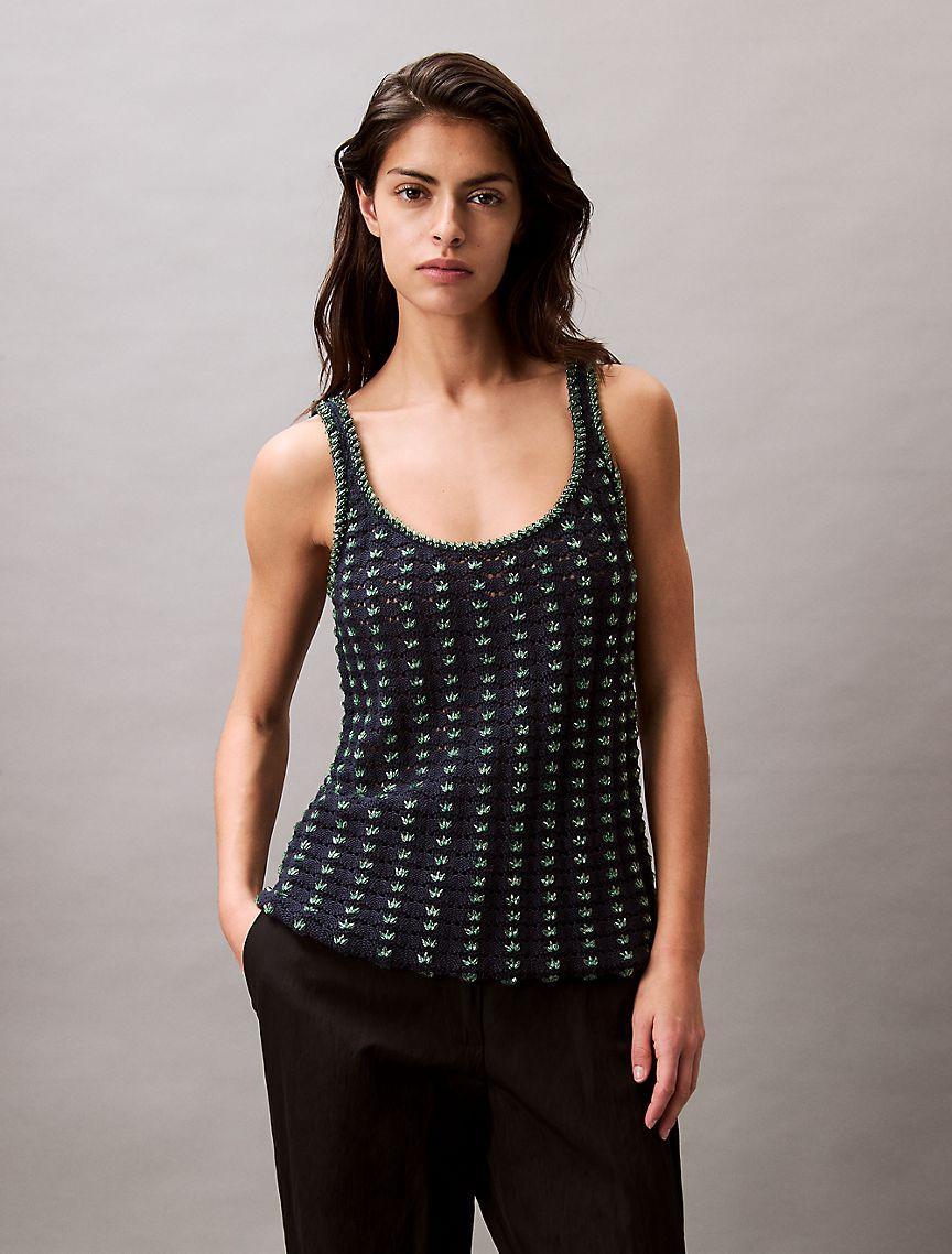 Beaded Cotton Crochet Tank Product Image