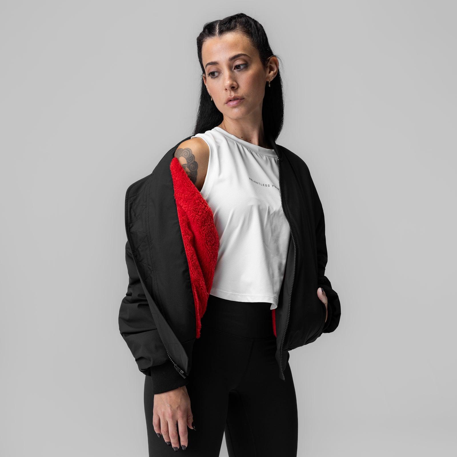 1004. Women's Sherpa-Lined Insulated Bomber Jacket - Black Female Product Image