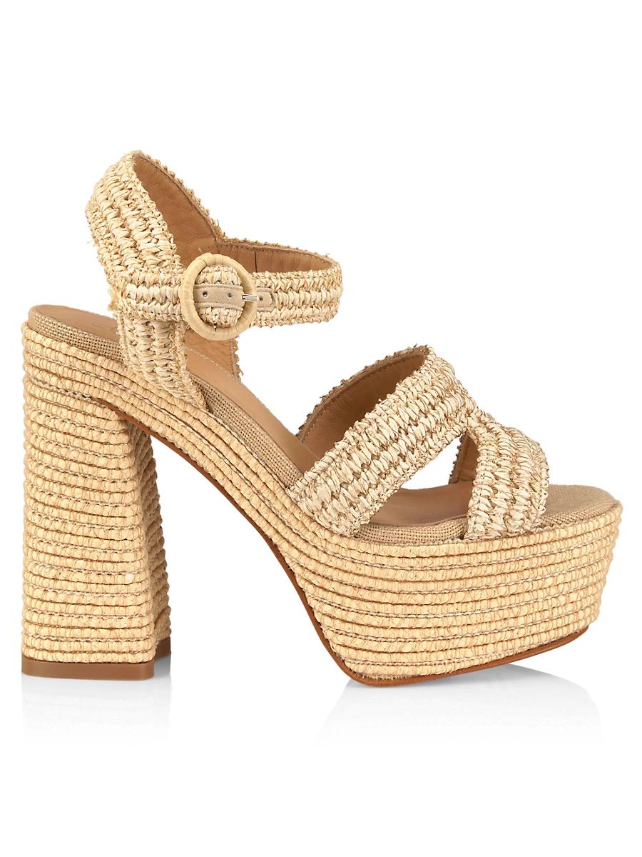 Womens Adriana Raffia Platform Sandals Product Image