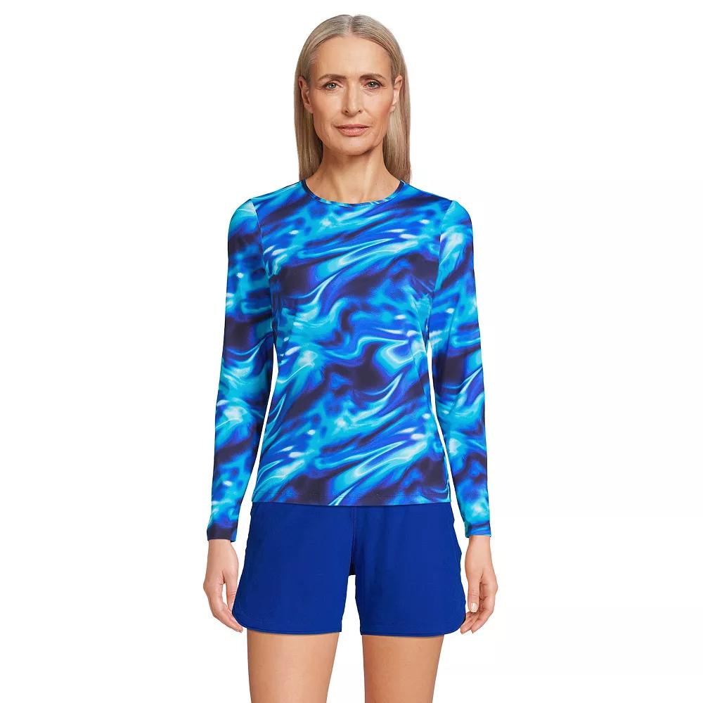 Women's Lands' End UPF 50 Long Sleeve Rash Guard,  Product Image