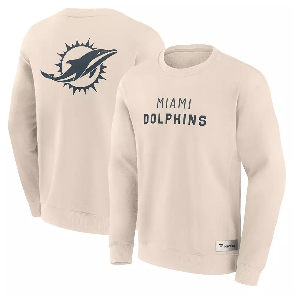 Men's Fanatics Cream Miami Dolphins Elements Future Ground Lettering Pullover Sweatshirt,  Product Image