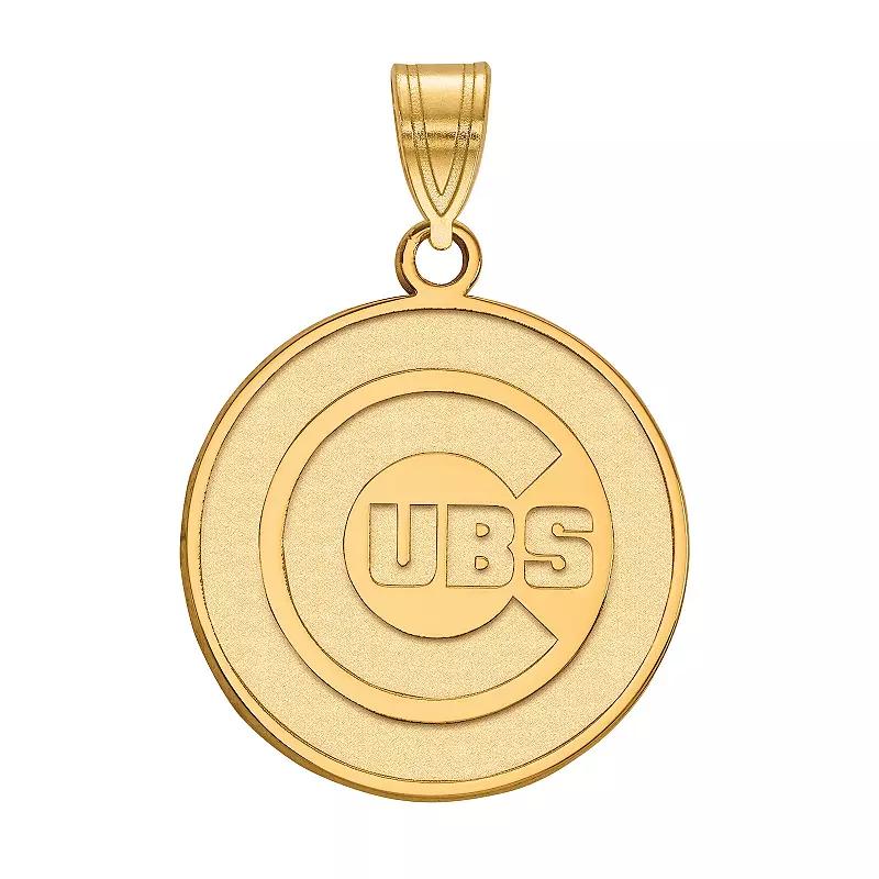 LogoArt Sterling Silver Chicago Cubs Large Pendant, Women's, Size: 25MM, Gold Tone Product Image
