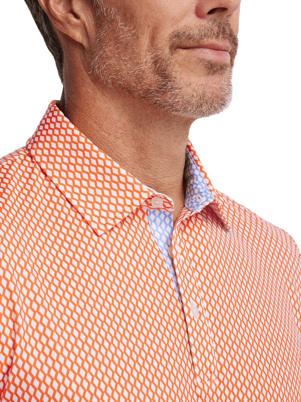 Performance Blend Three Button Polo - Orange Product Image
