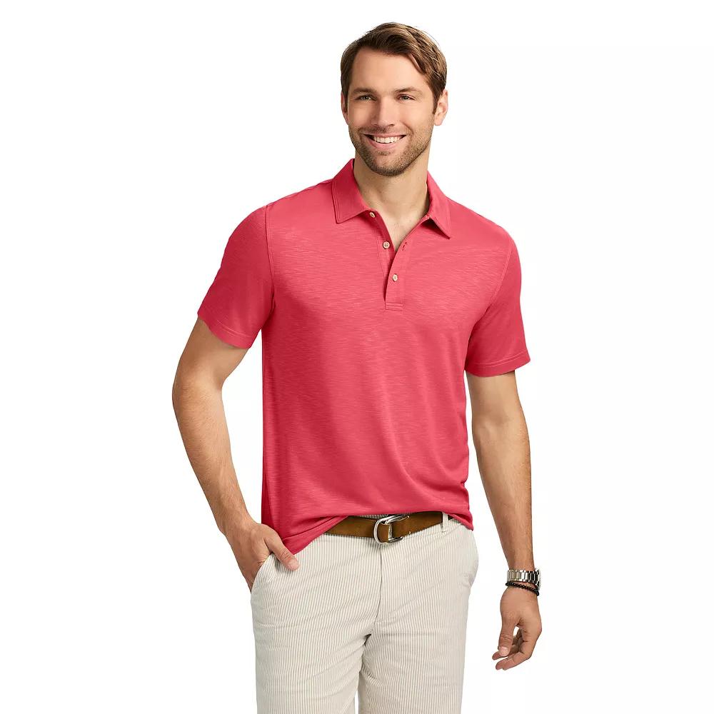 Men's IZOD Saltwater Dockside Short Sleeve Polo Shirt, Size: Small, Holly Pink Product Image