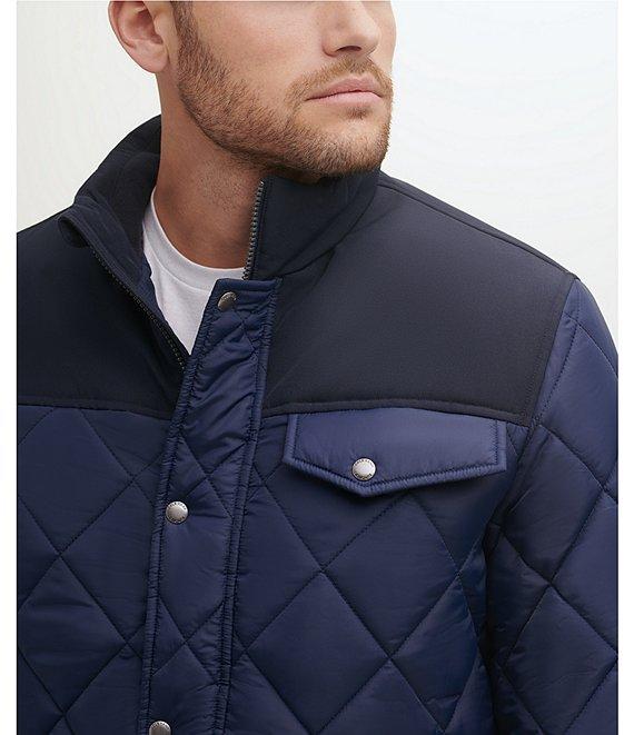 Cole Haan Tonal-Mixed-Media Sherpa Lined Quilted Jacket Product Image