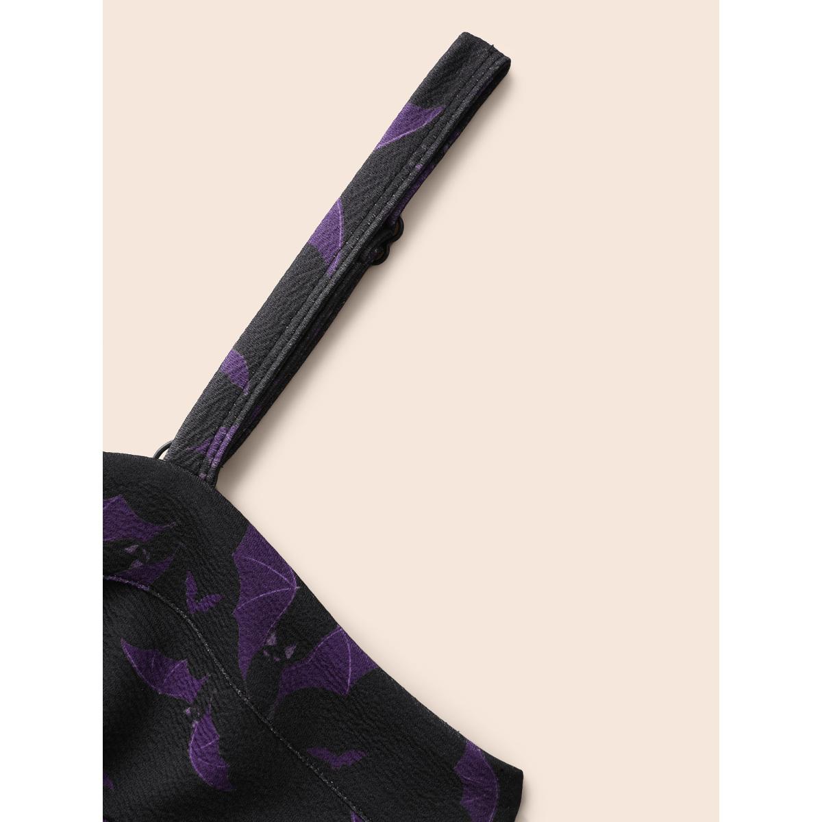 Plus Size Bat Heart Shaped Neckline Midi Dress Eggplant Women Cocktail Texture Party Curvy Bloomchic 22-24/3X Product Image