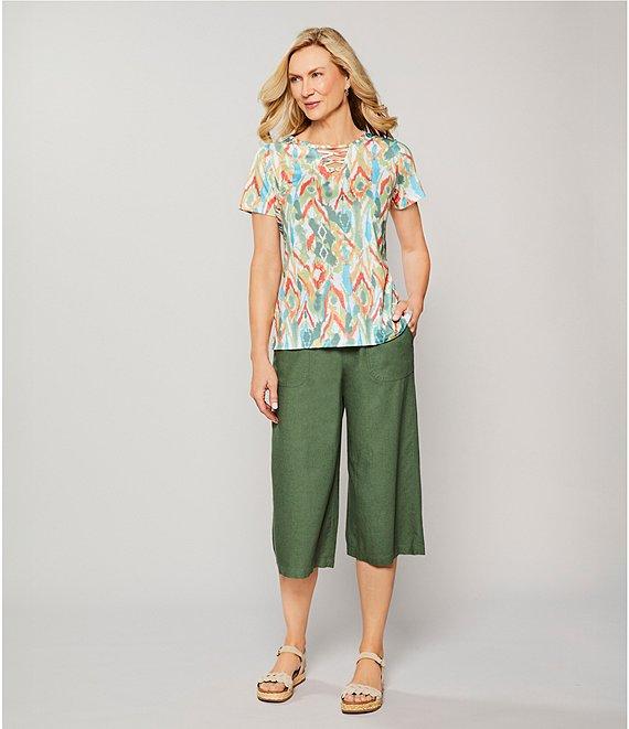 Allison Daley Linen Blend Pull-On Capri Pants Product Image