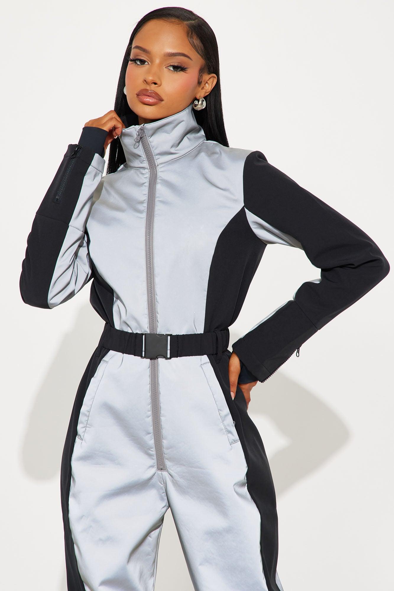 Winter Sports Reflective Ski Jumpsuit - Black Product Image