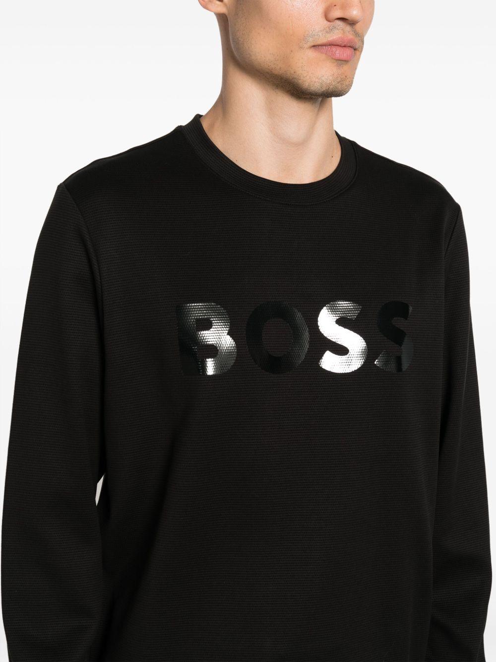 logo-print ribbed cotton sweatshirt Product Image