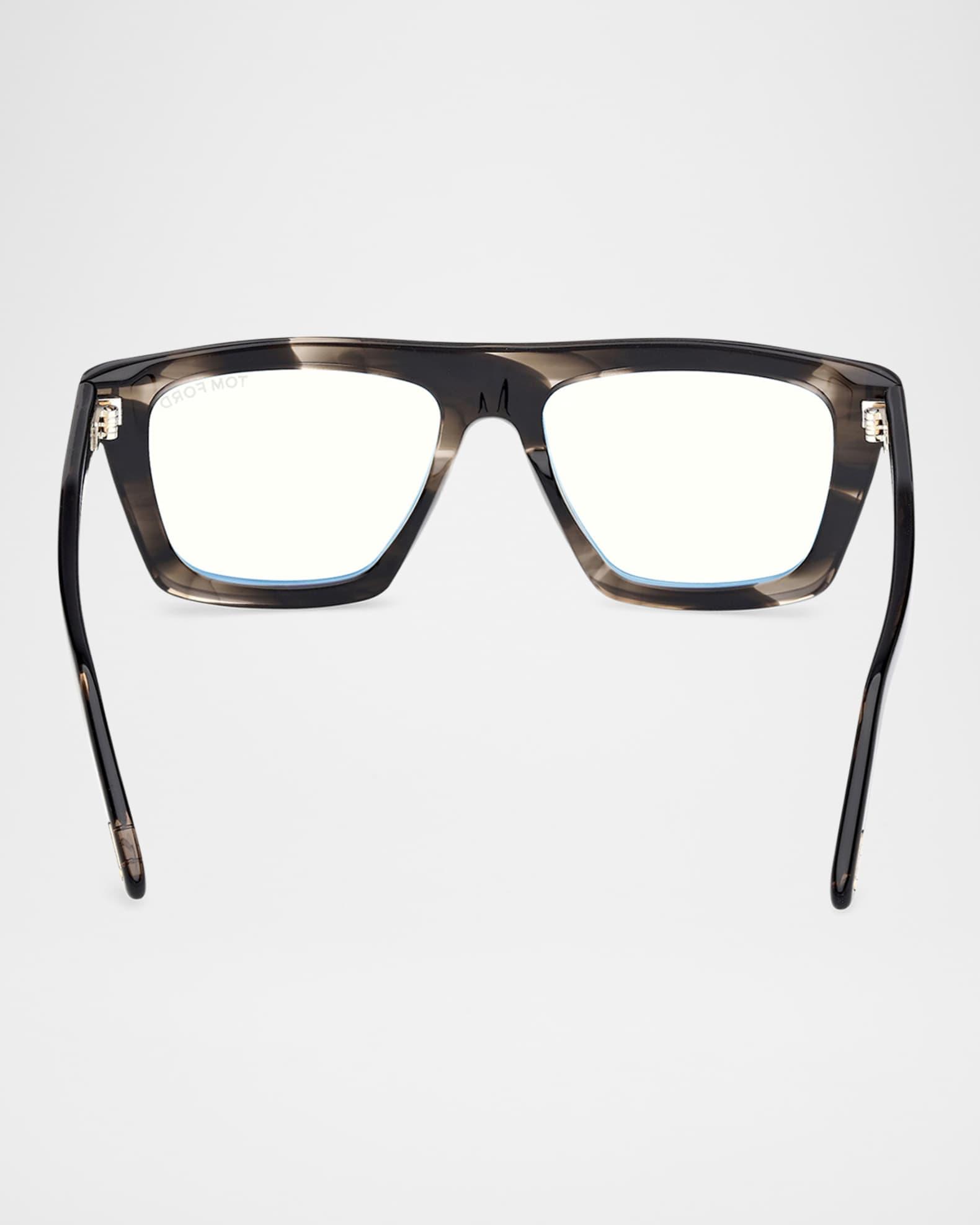 Men's FT6059-BM Acetate Rectangle Blue-Block Optical Frames  Product Image