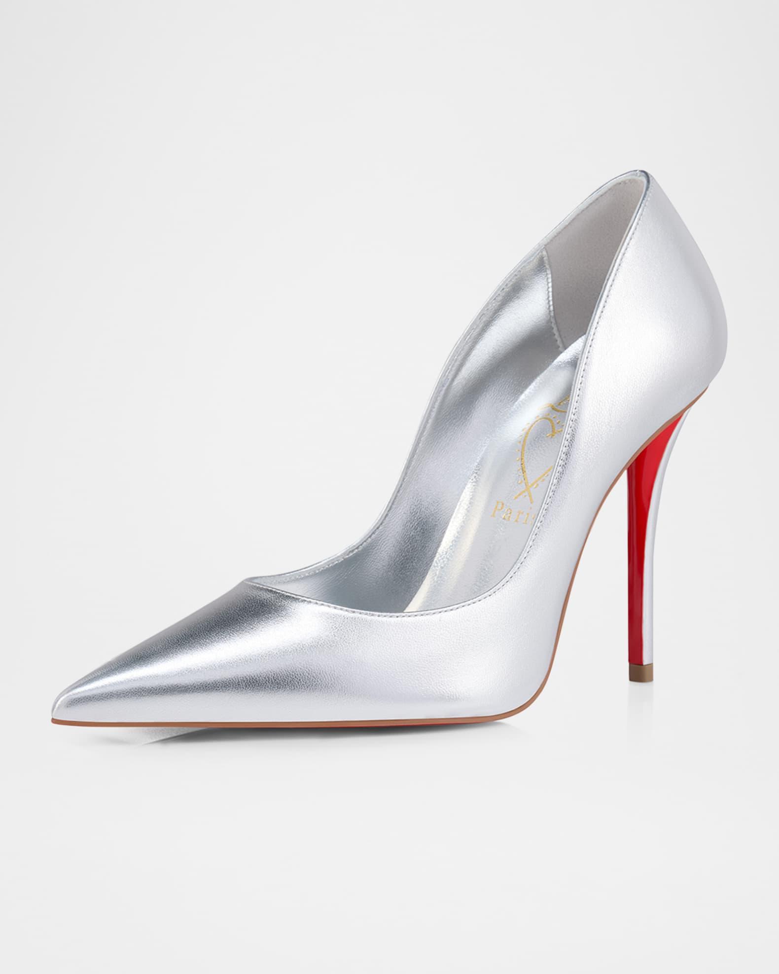 Miss Z Metallic Leather Red Sole Pumps Product Image