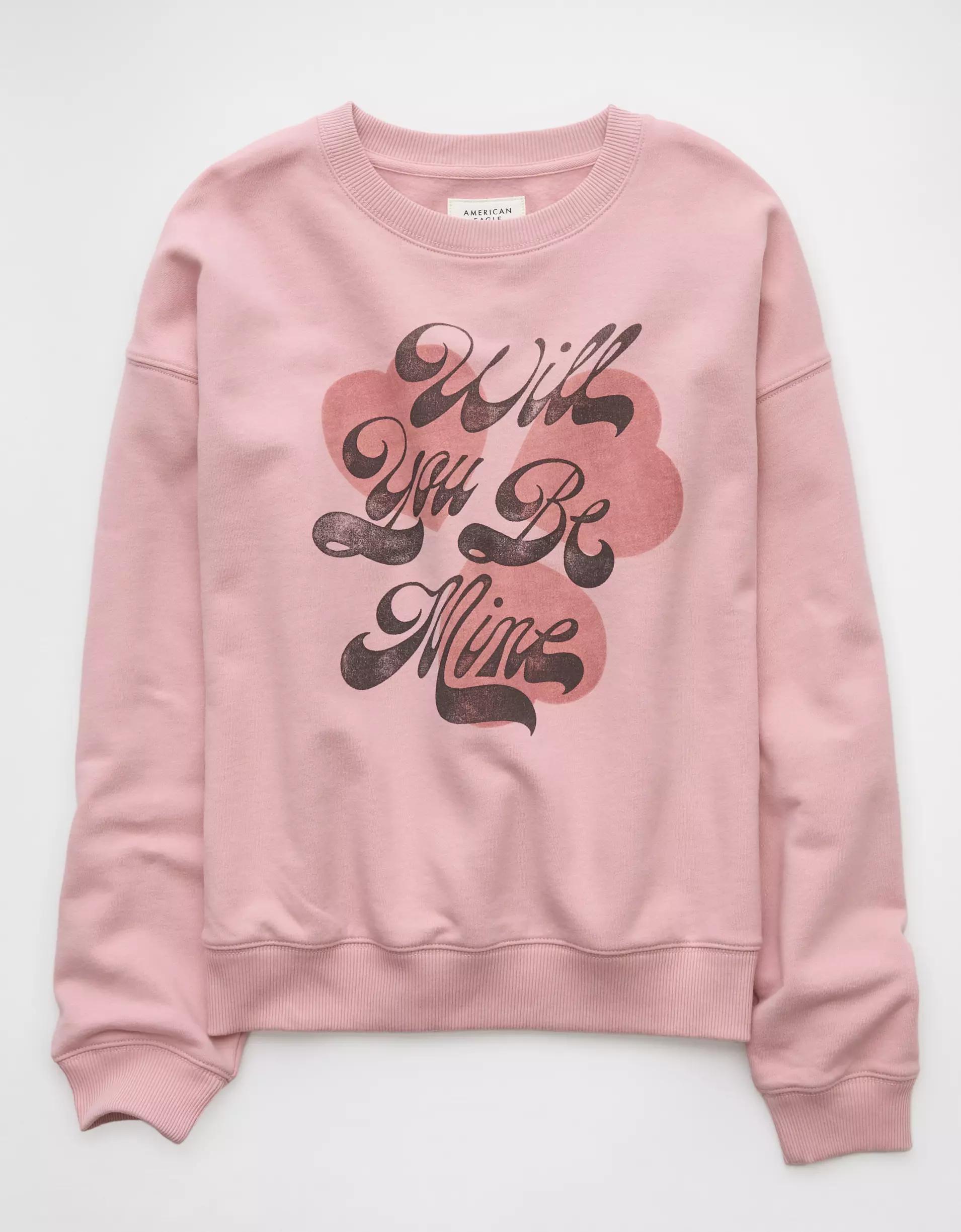 AE Valentine's Day Graphic Relaxed Crew Neck Sweatshirt Product Image