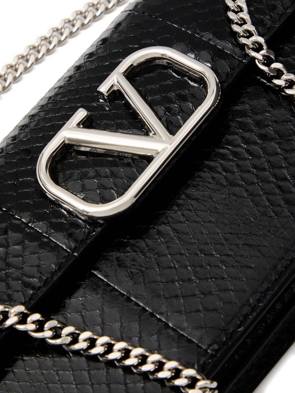 VLogo Signature leather chain wallet Product Image