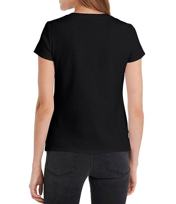Vince Camuto Short Sleeve Crew Neck Knit Tee Shirt Product Image