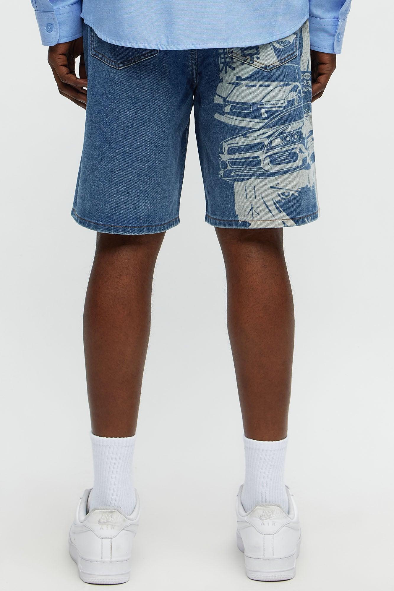 Coast Drift Relaxed Denim Shorts - Medium Blue Wash Product Image