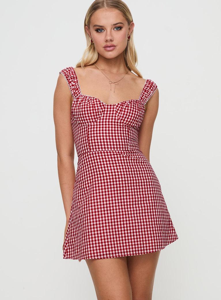 Faubert Mini Dress Red Gingham Product Image