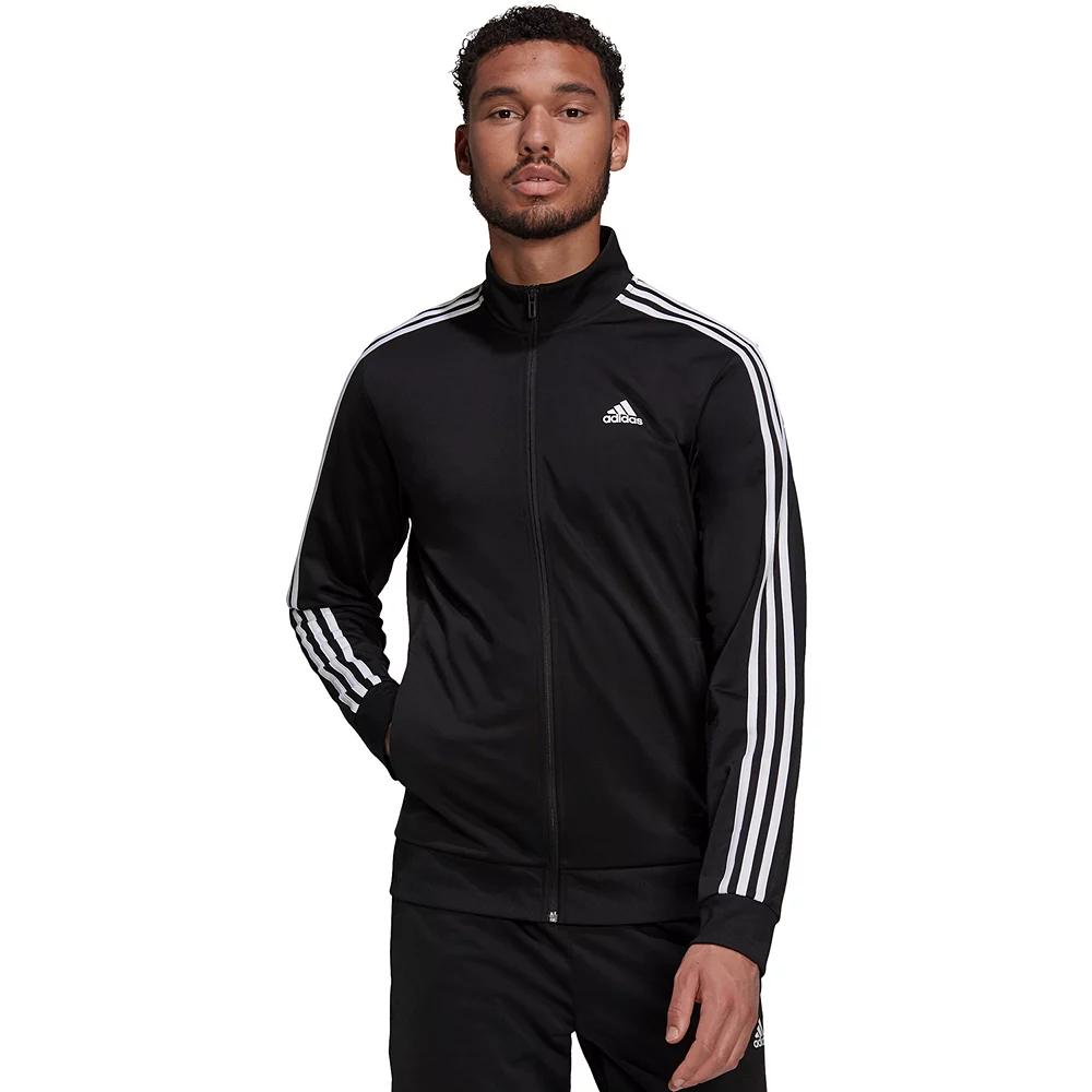 adidas Mens adidas Essentials Warm-Up 3-Stripes Track Jacket - Mens Solid Grey/Black Product Image