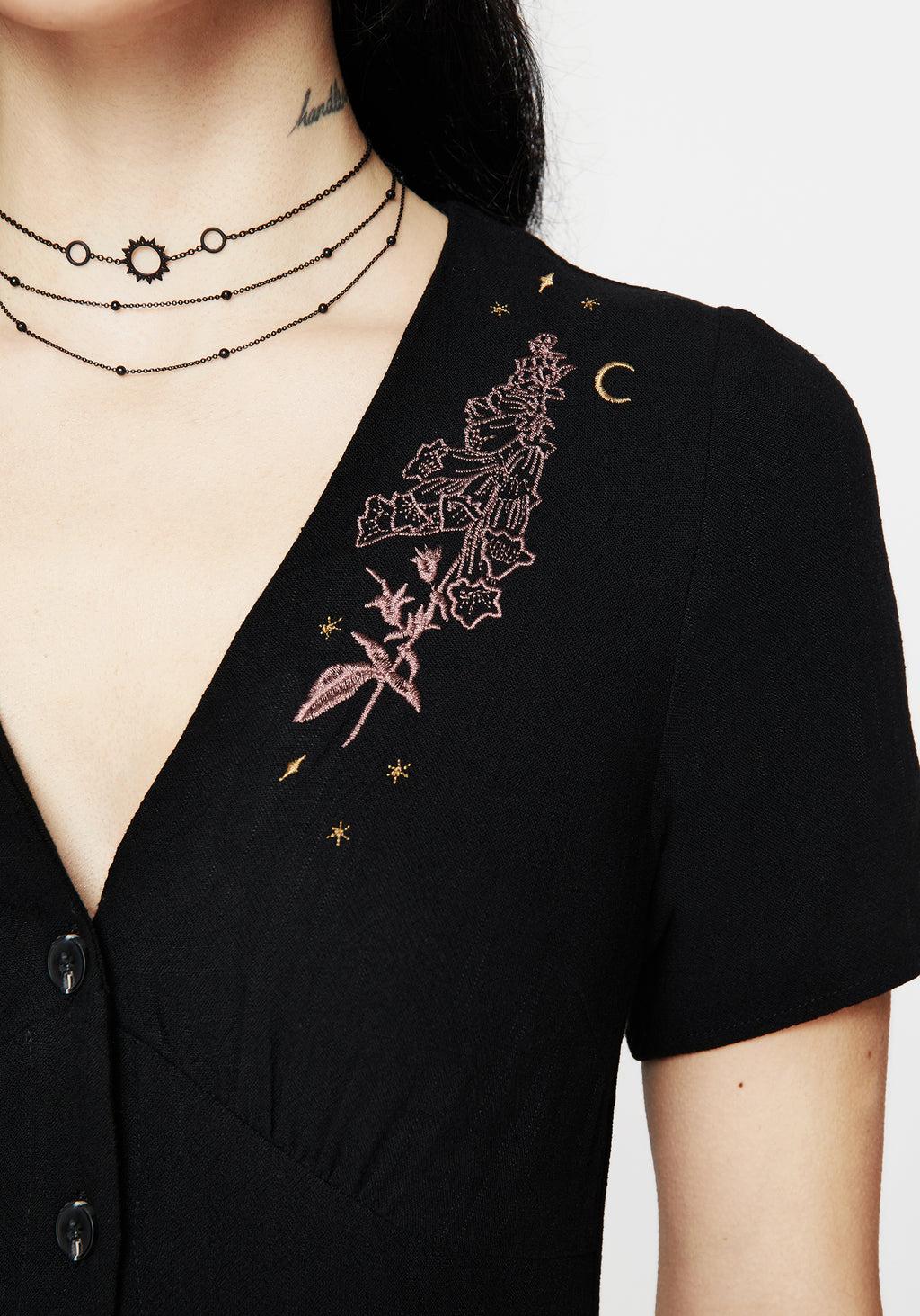 Foxglove V Neck Mini Dress Product Image