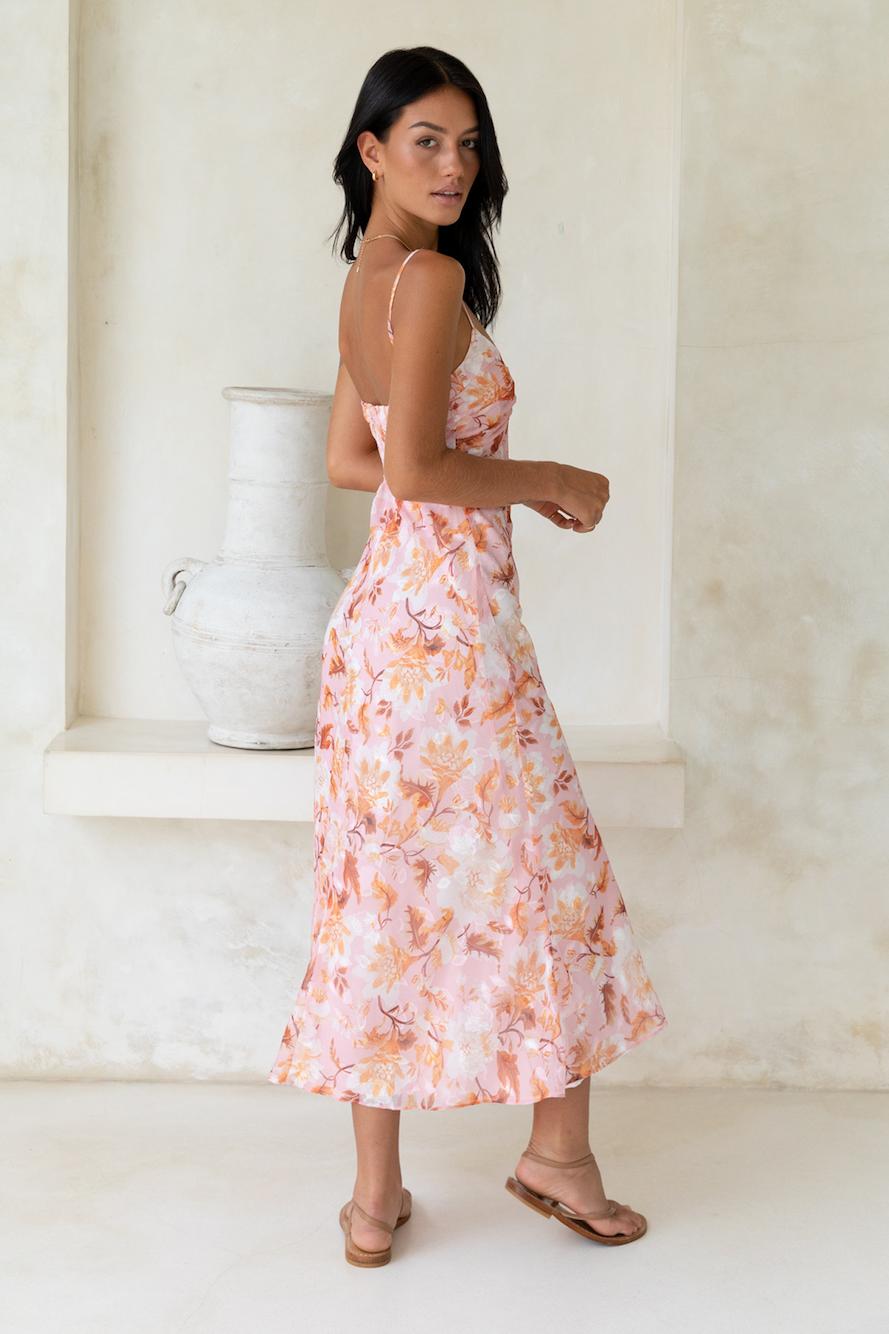 Bed Of Roses Maxi Dress Pink Product Image