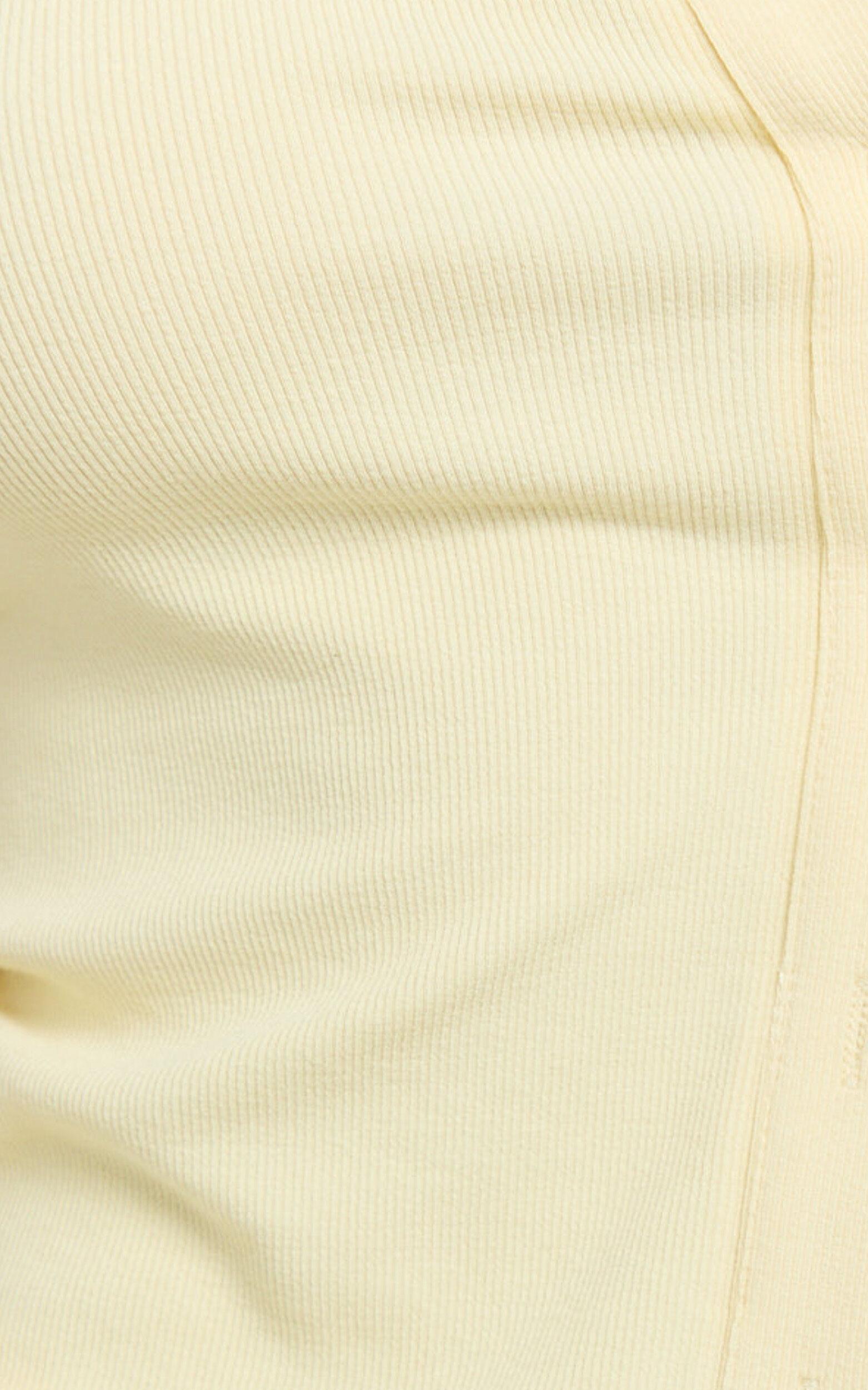 Brittany Two Piece Top and Skirt Set - Ribbed Skirt Set in Yellow Product Image