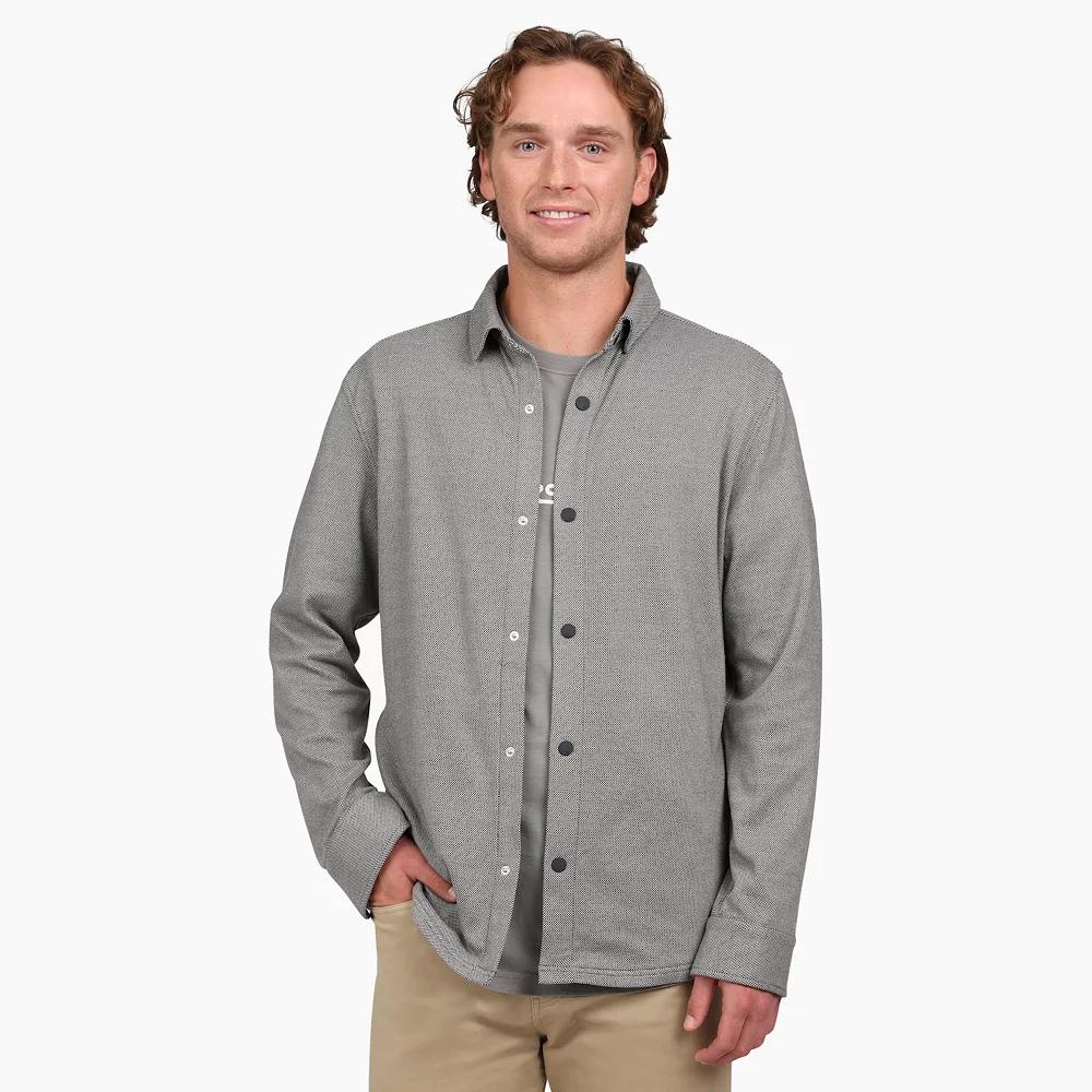 Men's Quiksilver Knit Button Down Shirt, Size: Medium, Black Product Image