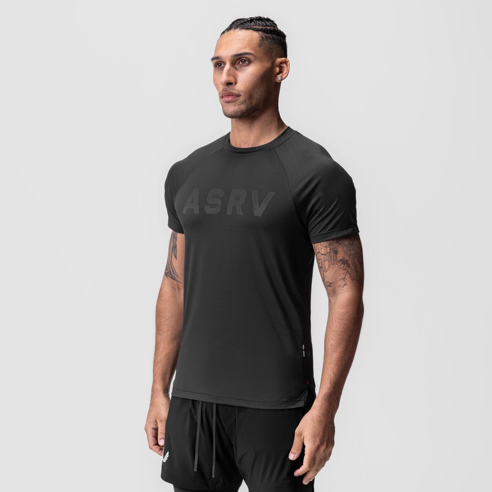 0918. AeroSilver® Fitted Tee - Black "OTWR" Product Image