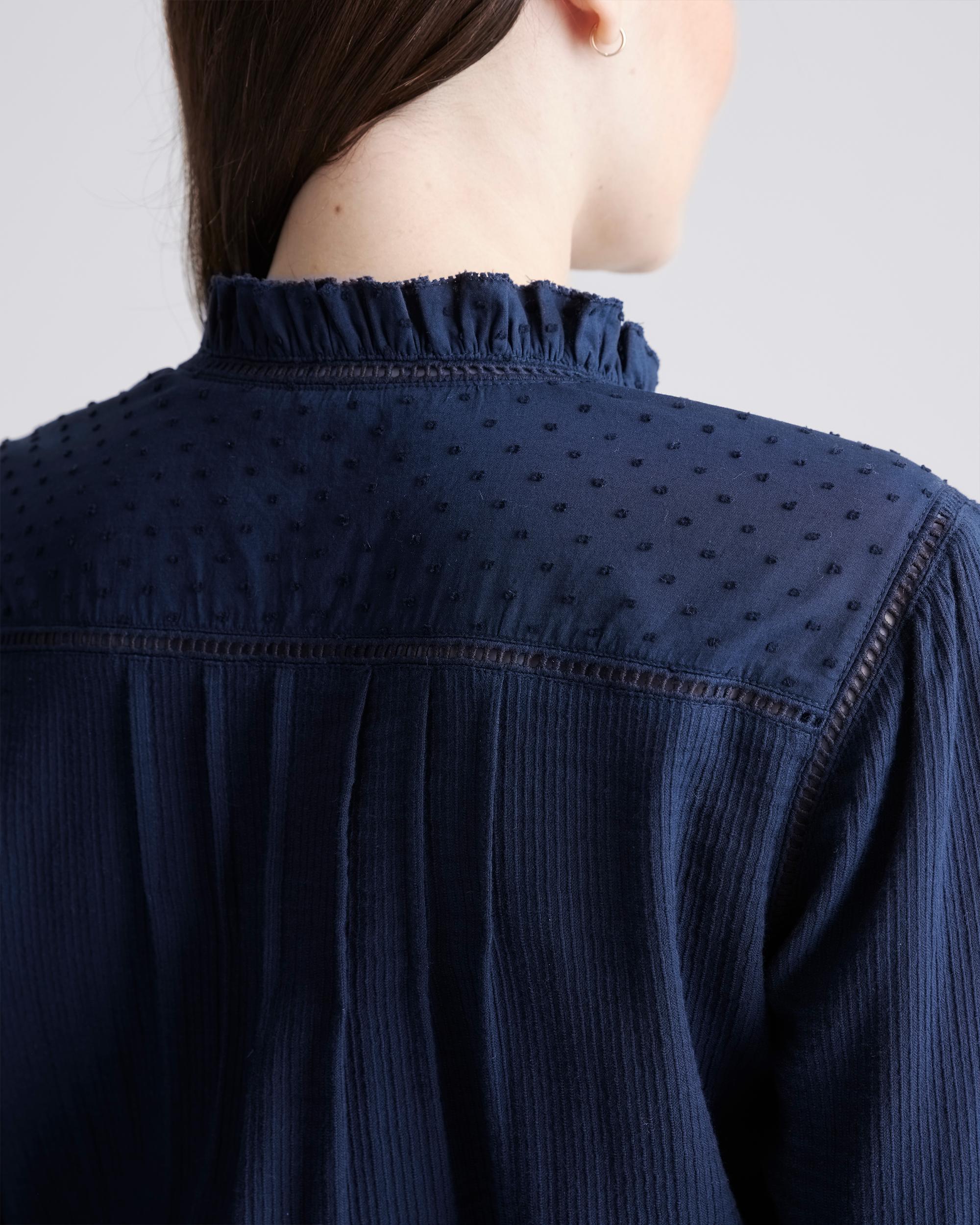 Quince | Women's Organic Textured Cotton Peasant Blouse Organic Cotton Product Image