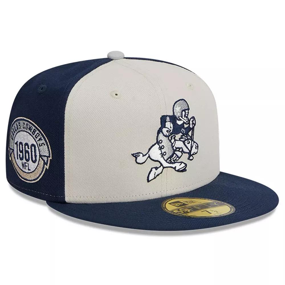 Men's New Era  Cream/Navy Dallas Cowboys 2023 Sideline Historic 59FIFTY Fitted Hat, Size: 7, Beige Product Image