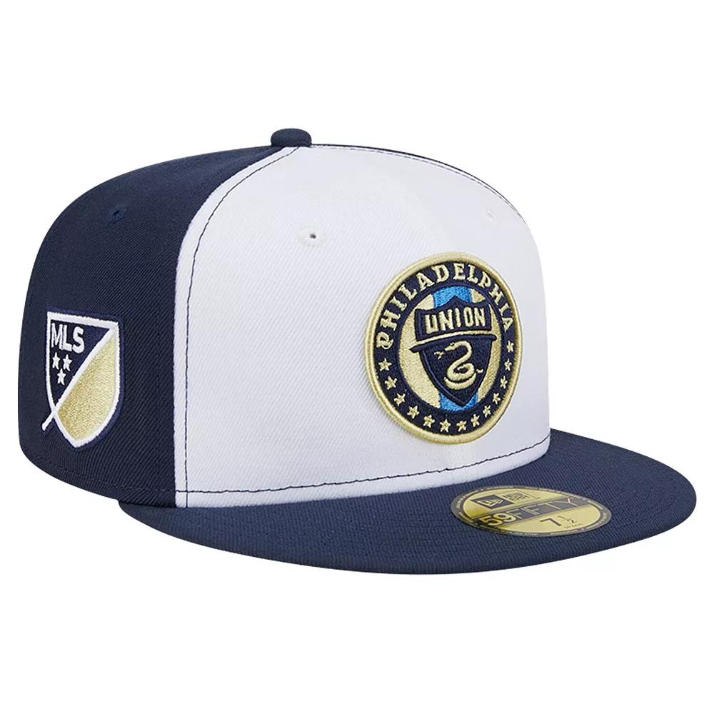 Men's New Era White/Navy Philadelphia Union 2024 Kick Off Collection 59FIFTY Fitted Hat,  Product Image