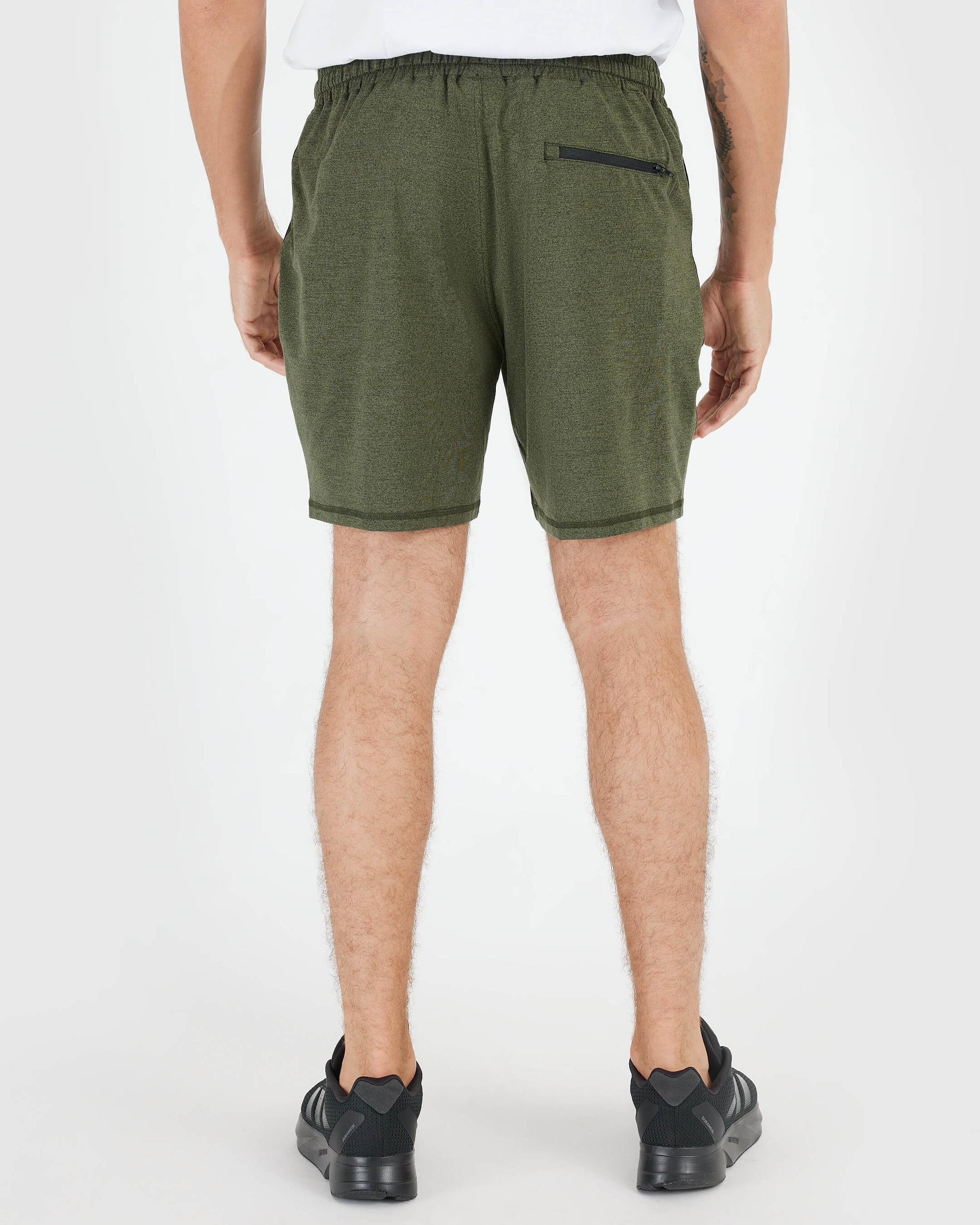 Dark Heather Military Green Active Comfort Shorts Product Image