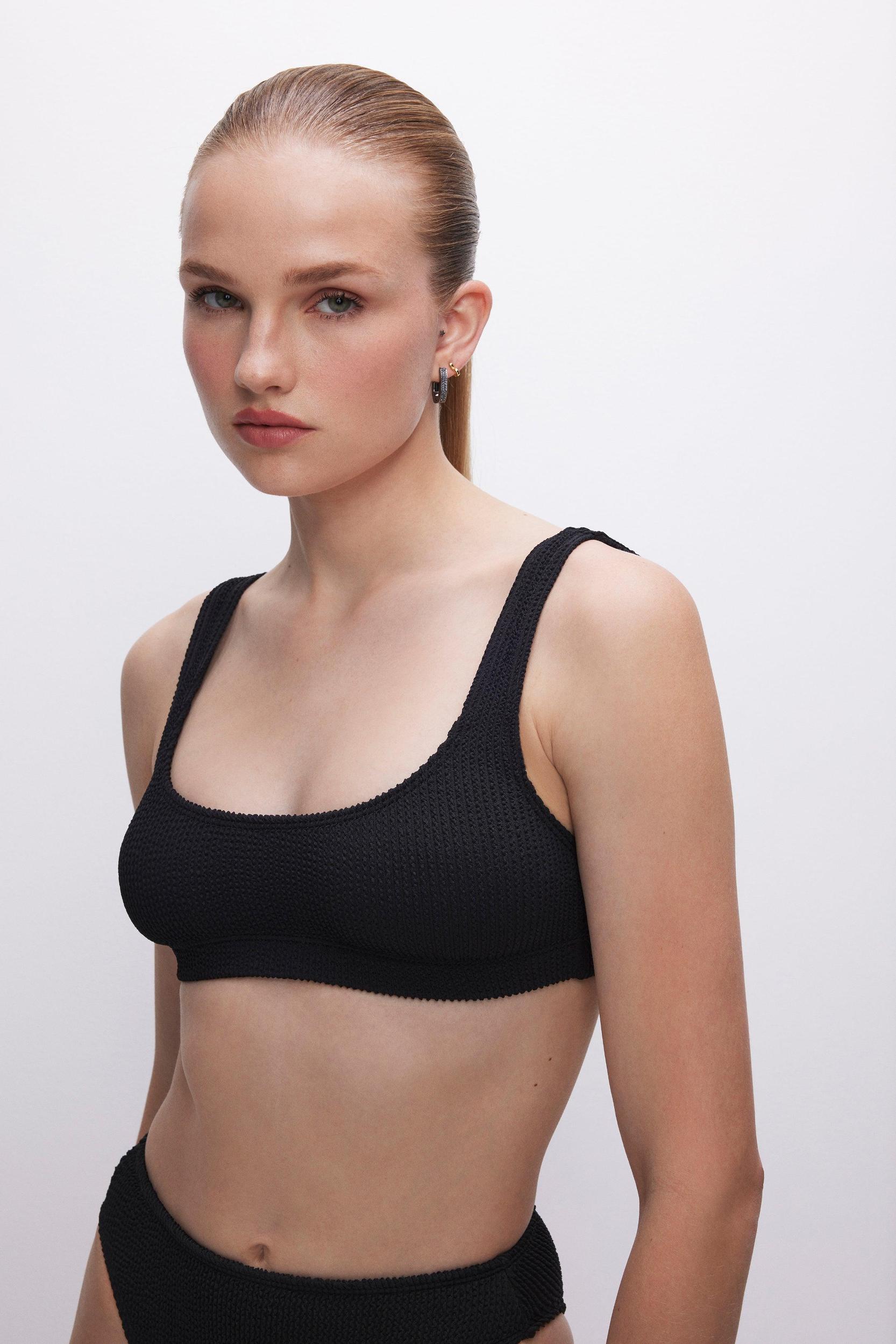 ALWAYS FITS SCOOP BIKINI TOP | BLACK001 Product Image