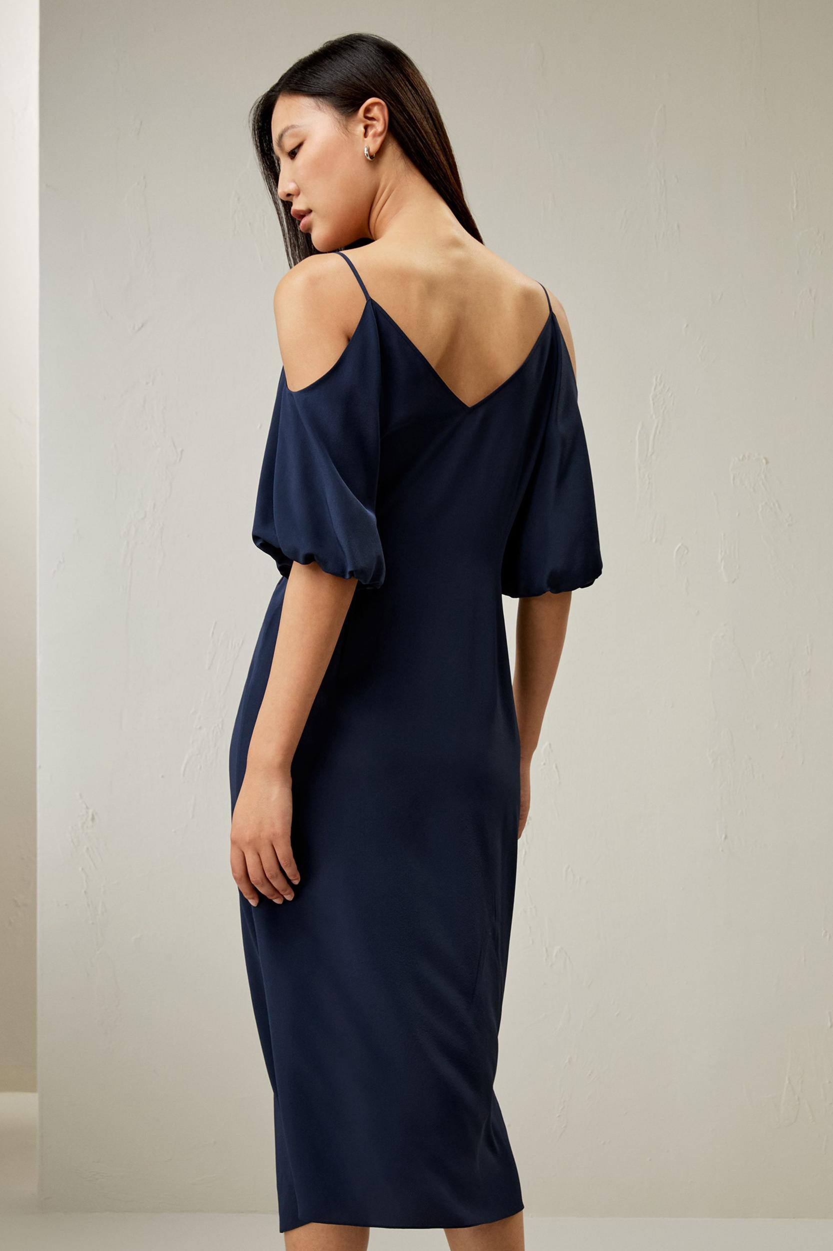 Cold Shoulder Silk Dress Product Image