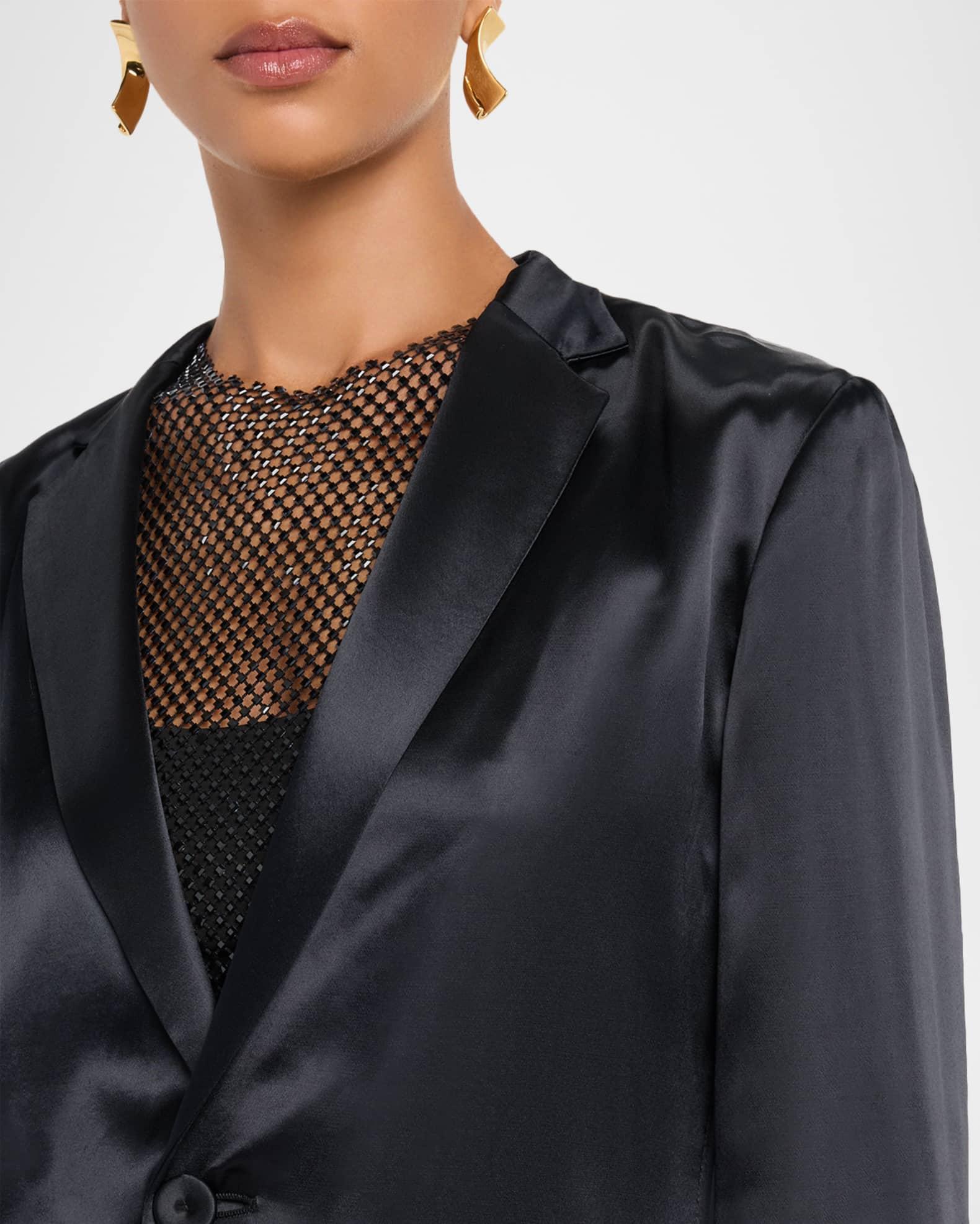 Satin Single-Breasted Blazer Product Image