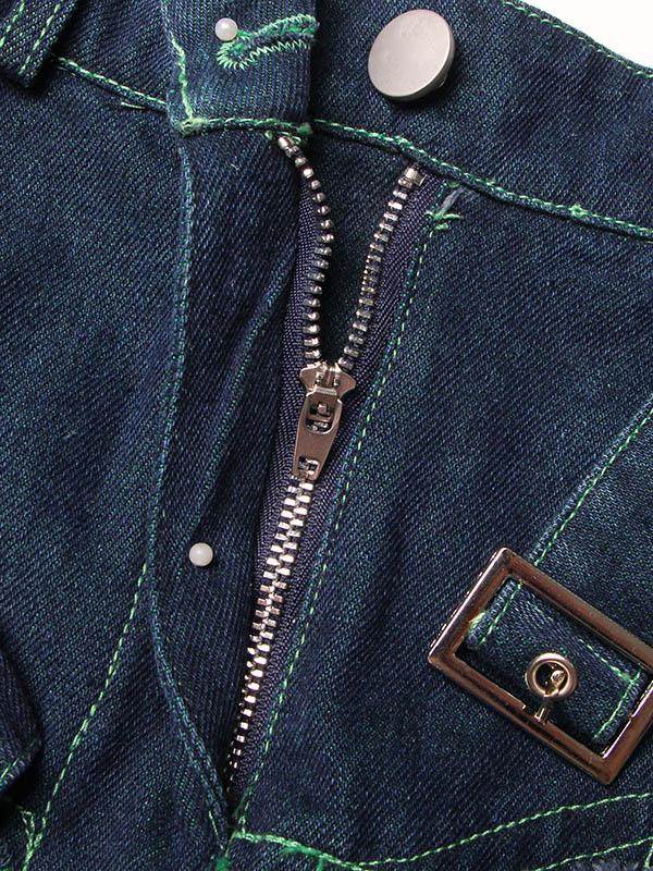 A-Line High Waisted Belted Shiny Skirts Bottoms Product Image