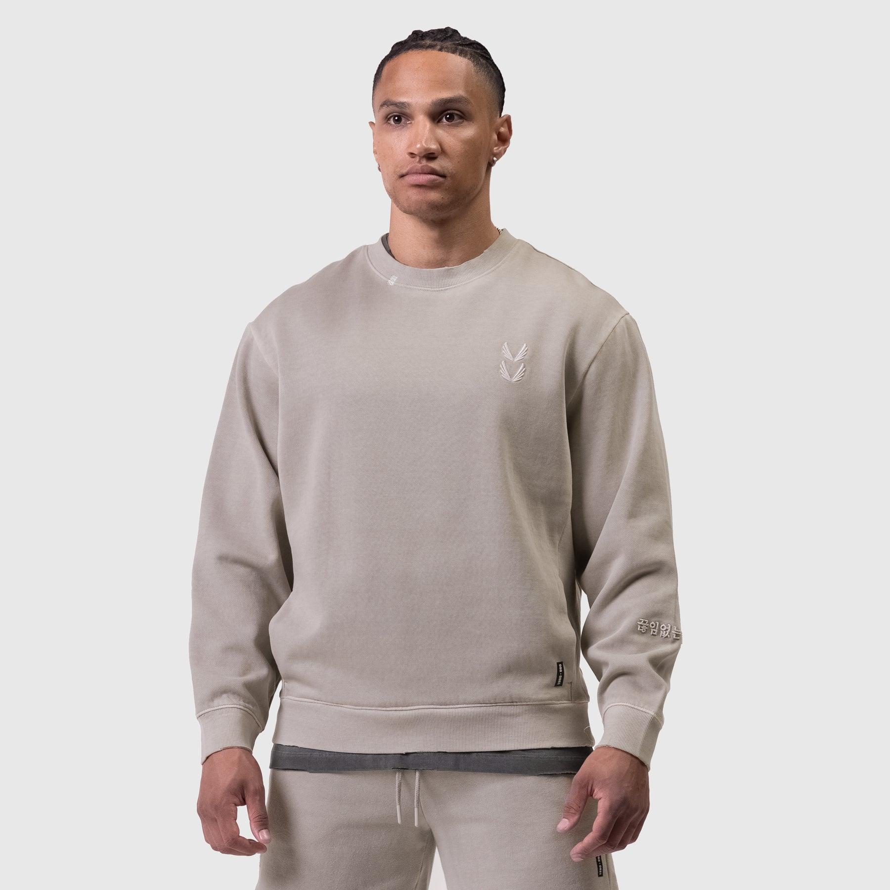 0861. Tech Essential™ Distressed Crewneck - Faded Chai Product Image