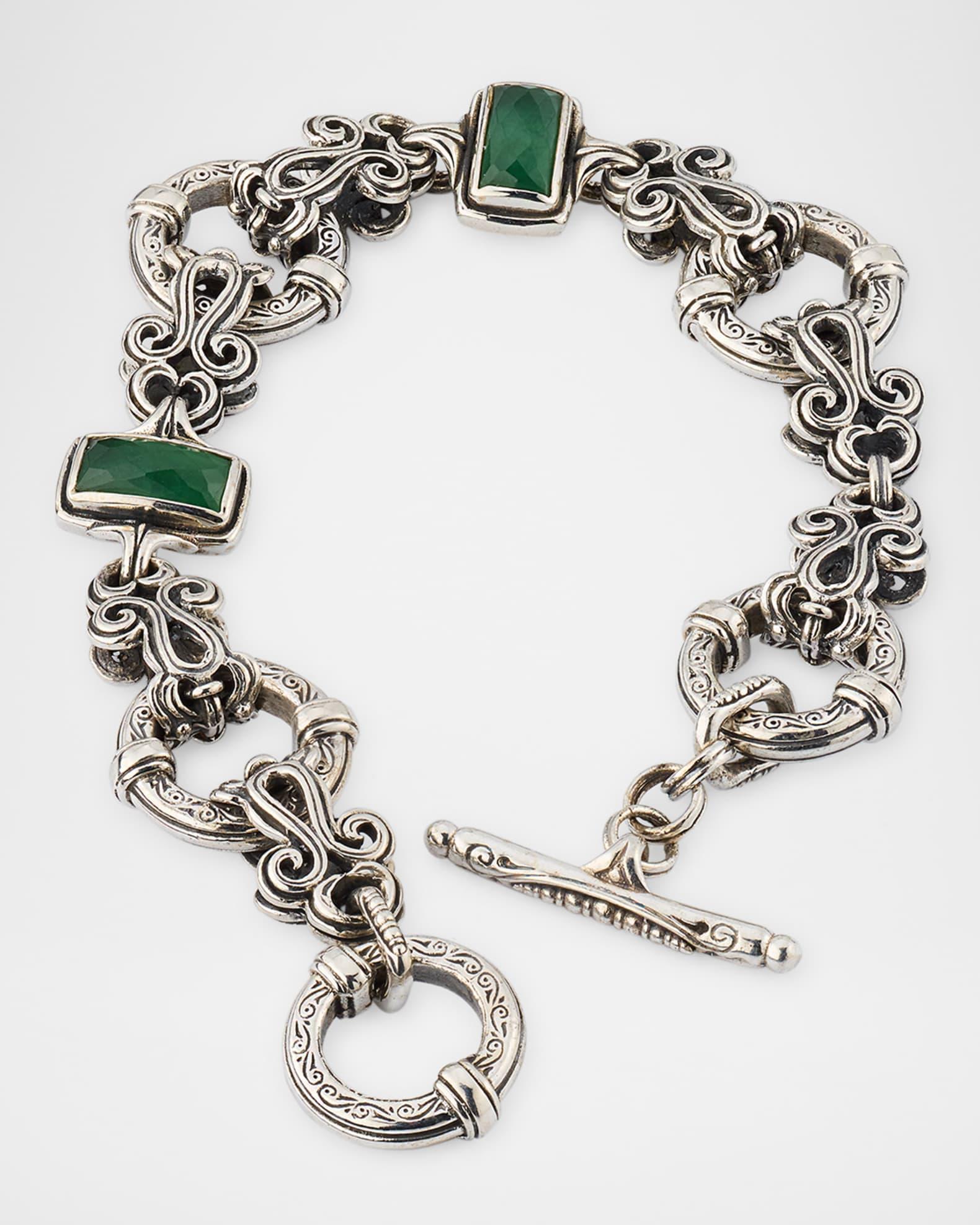 Ivy Rock Crystal, Aventurine and MOP Triplet Bracelet Product Image