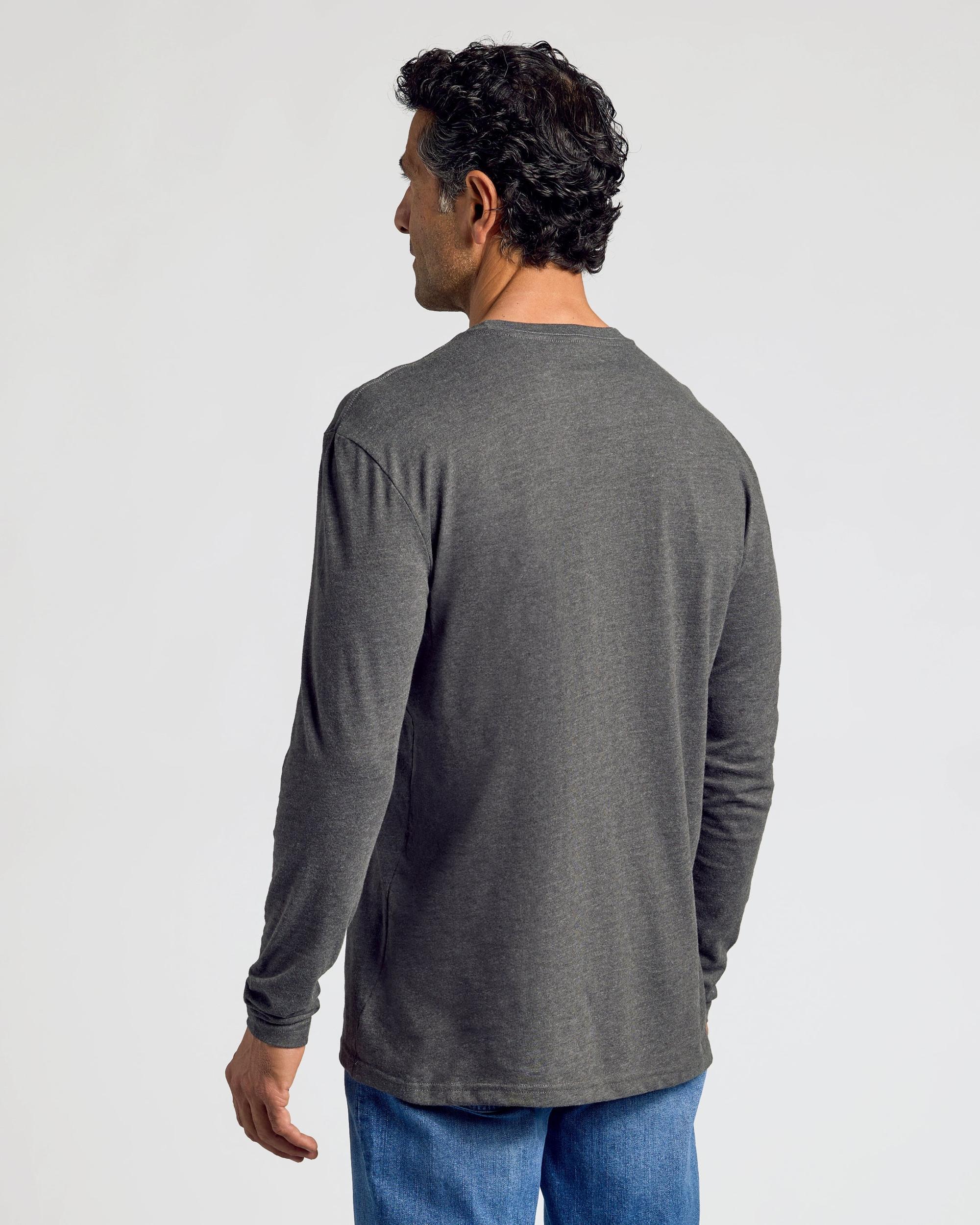 Charcoal Heather Gray Classic Long Sleeve Crew Neck Product Image