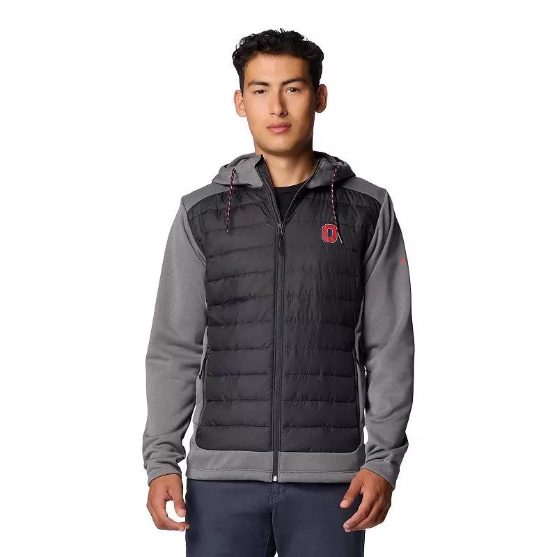 Men's Columbia Charcoal/Gray Ohio State Buckeyes Out-Shield Hybrid Full-Zip Hoodie Jacket,  Product Image