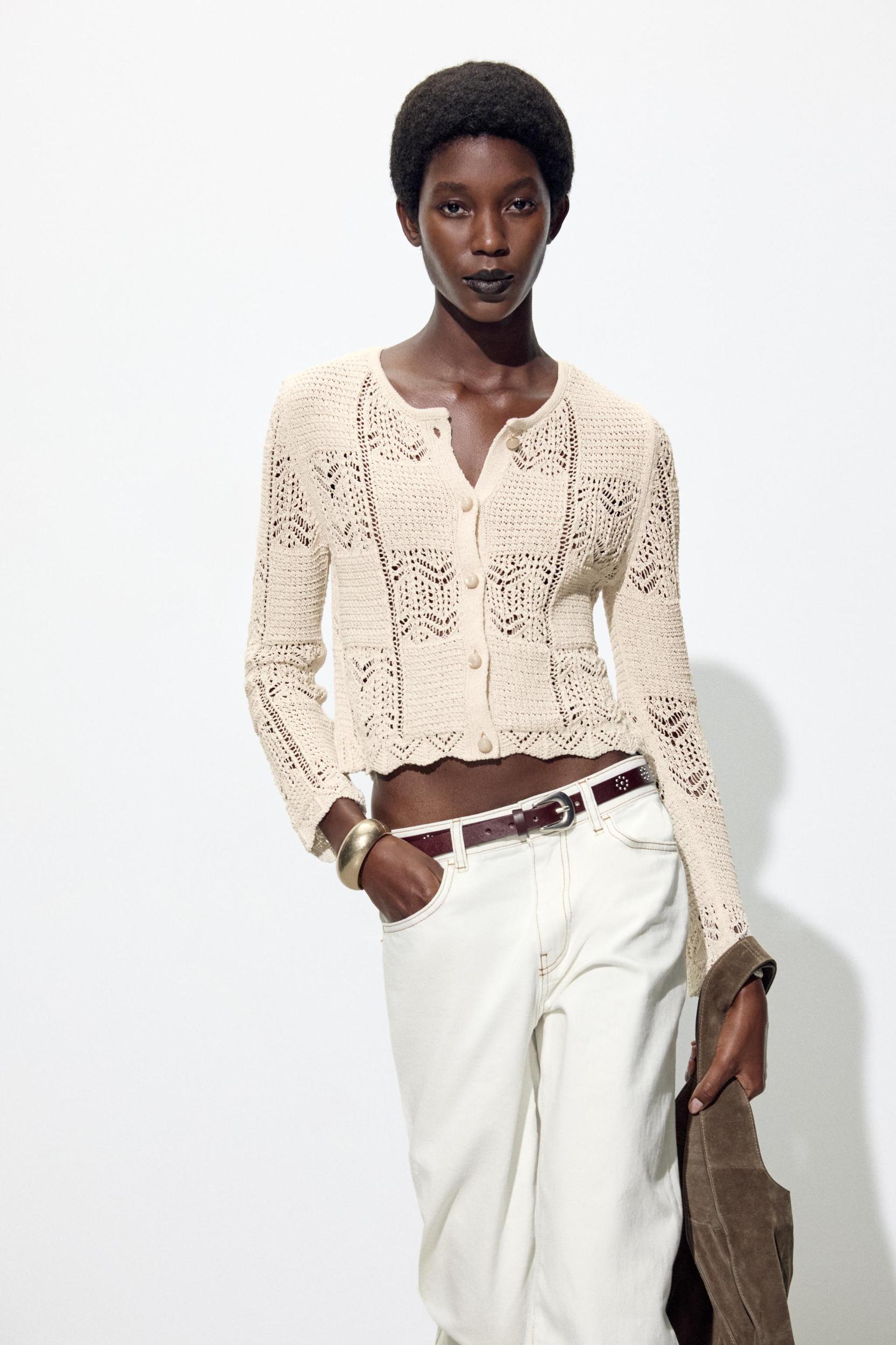 POINTELLE KNIT CARDIGAN Product Image