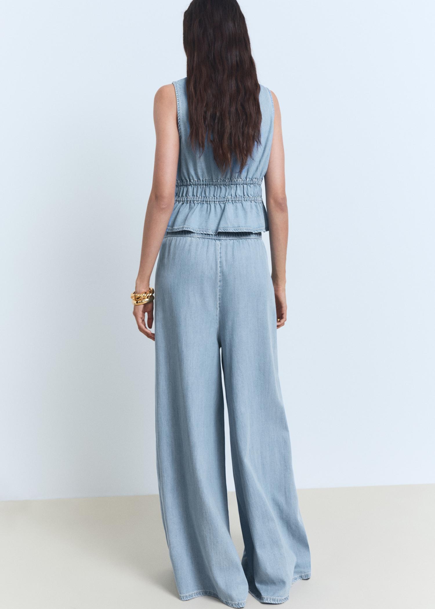 Lyocell palazzo pants - Women | MANGO USA Product Image