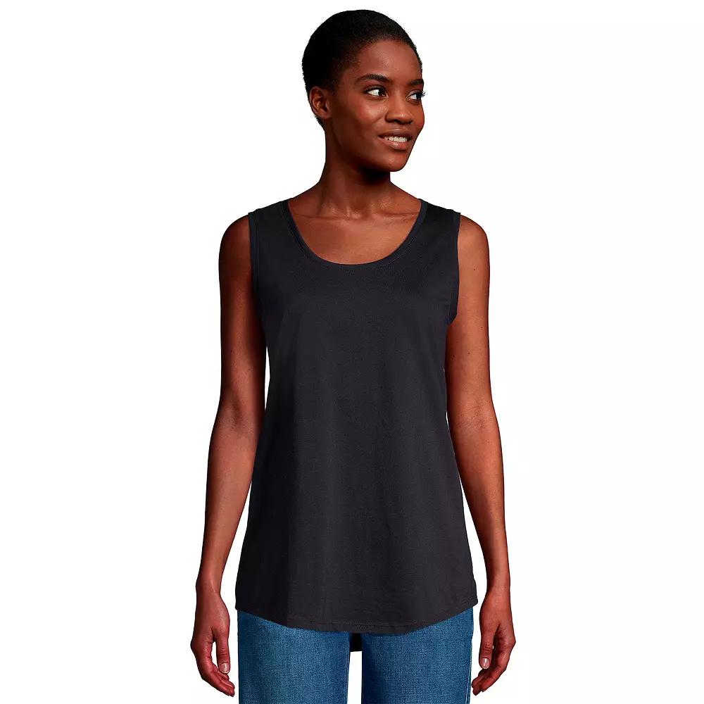 Women's Lands' End Supima Cotton Scoopneck Tunic Tank Top,  Product Image