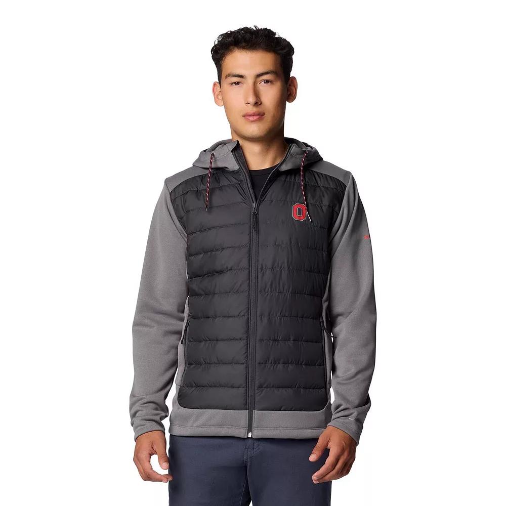 Men's Columbia Charcoal/Gray Ohio State Buckeyes Out-Shield Hybrid Full-Zip Hoodie Jacket,  Product Image
