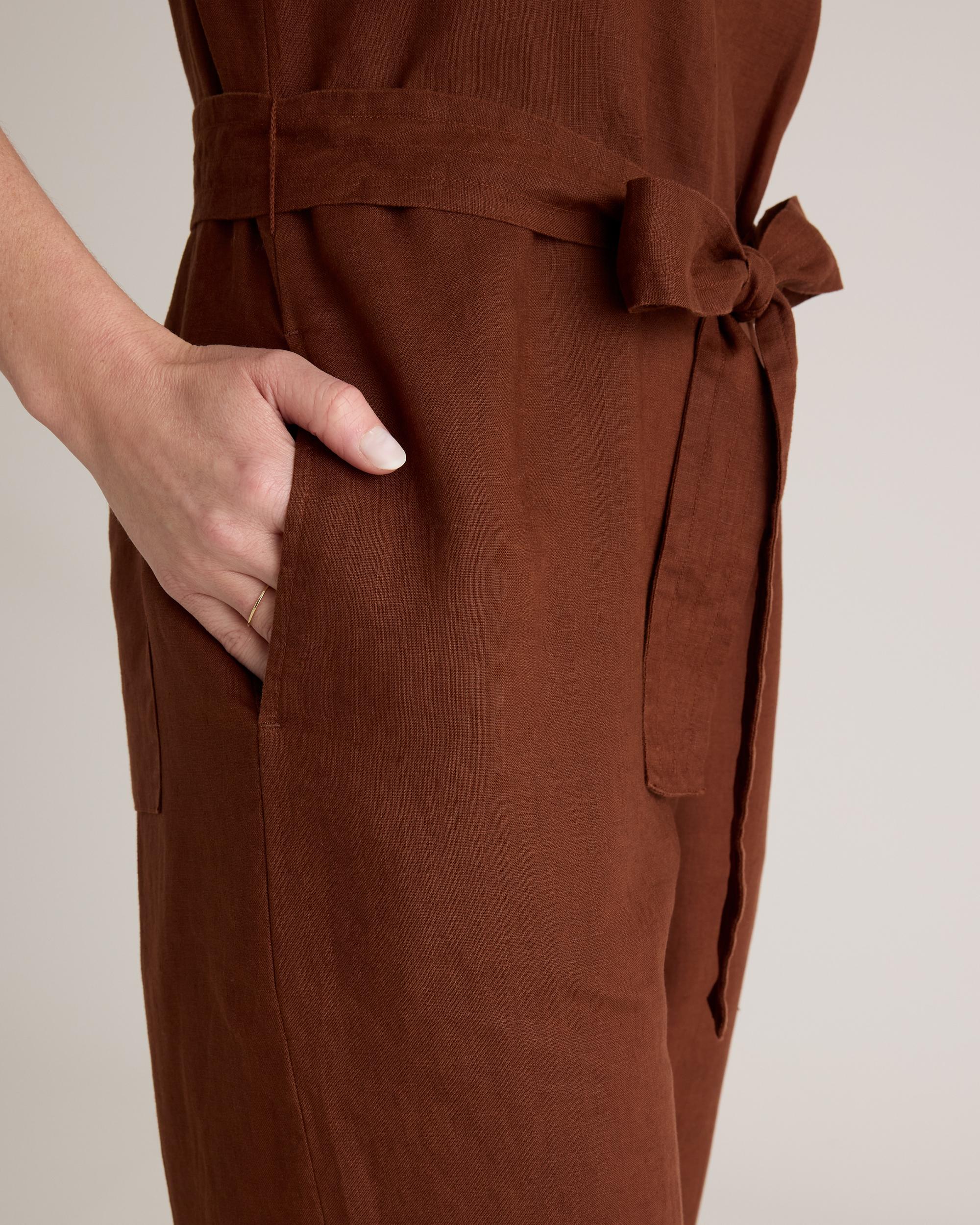 Quince | Women's 100% European Linen Square Neck Jumpsuit Product Image