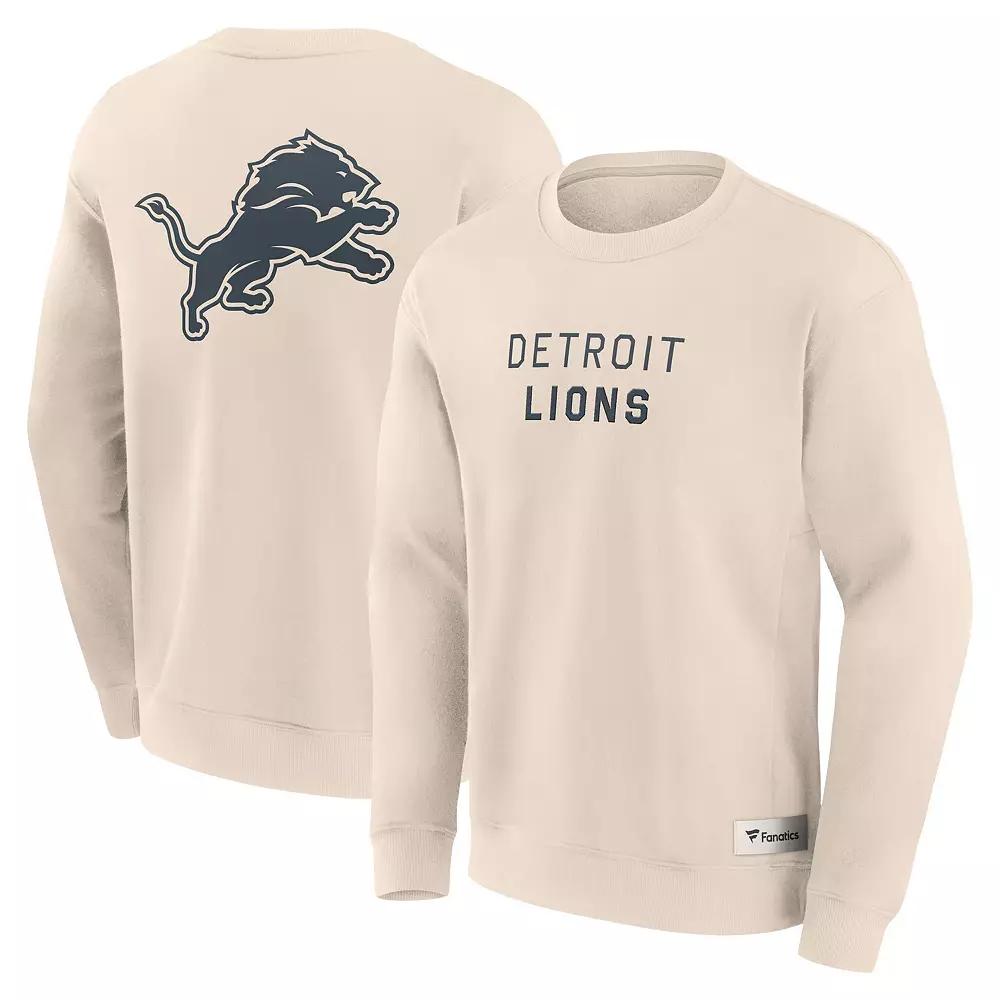 Men's Fanatics Cream Detroit Lions Elements Future Ground Lettering Pullover Sweatshirt,  Product Image